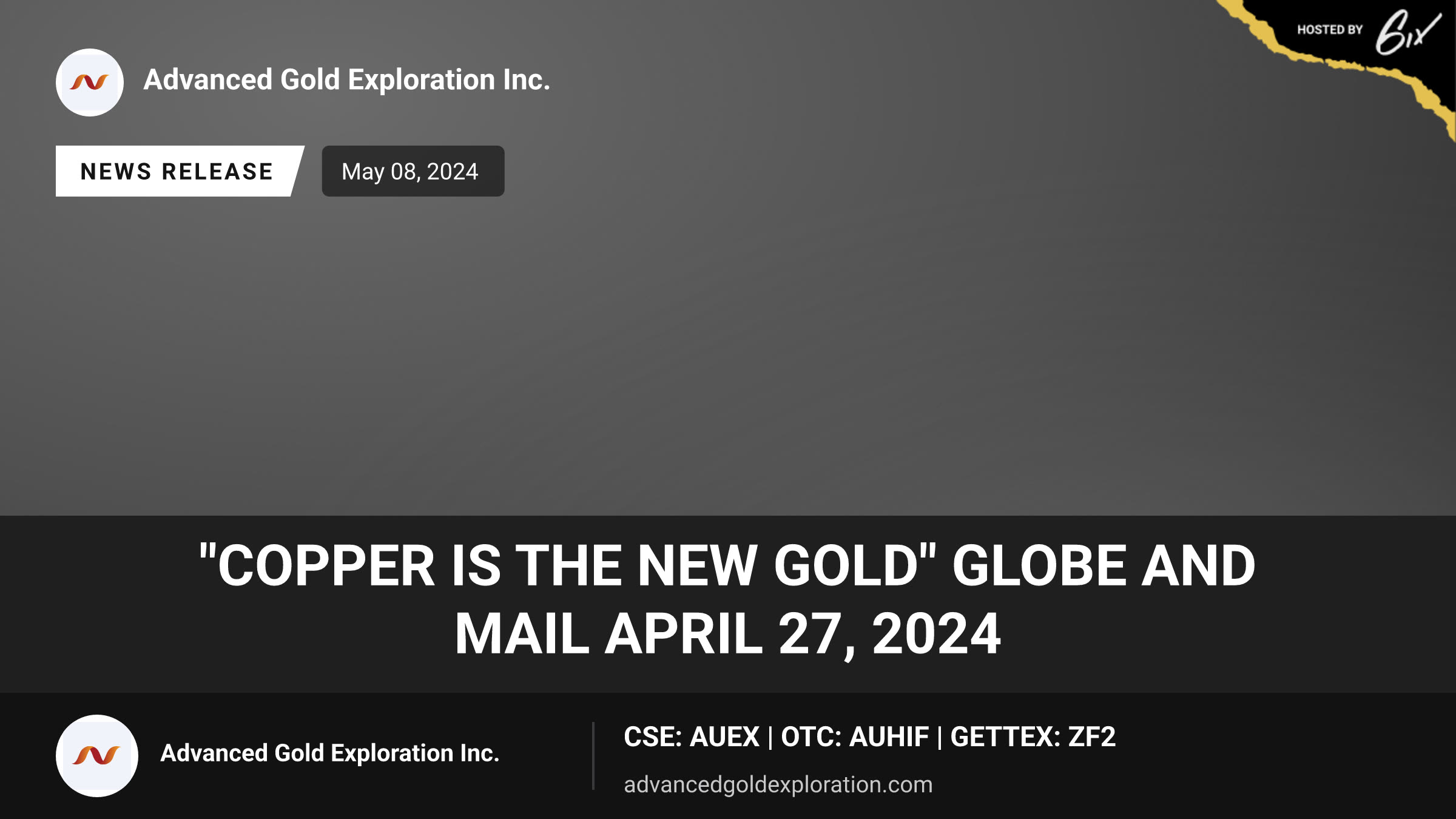 "Copper Is the New Gold" Globe and Mail April 27, 2024