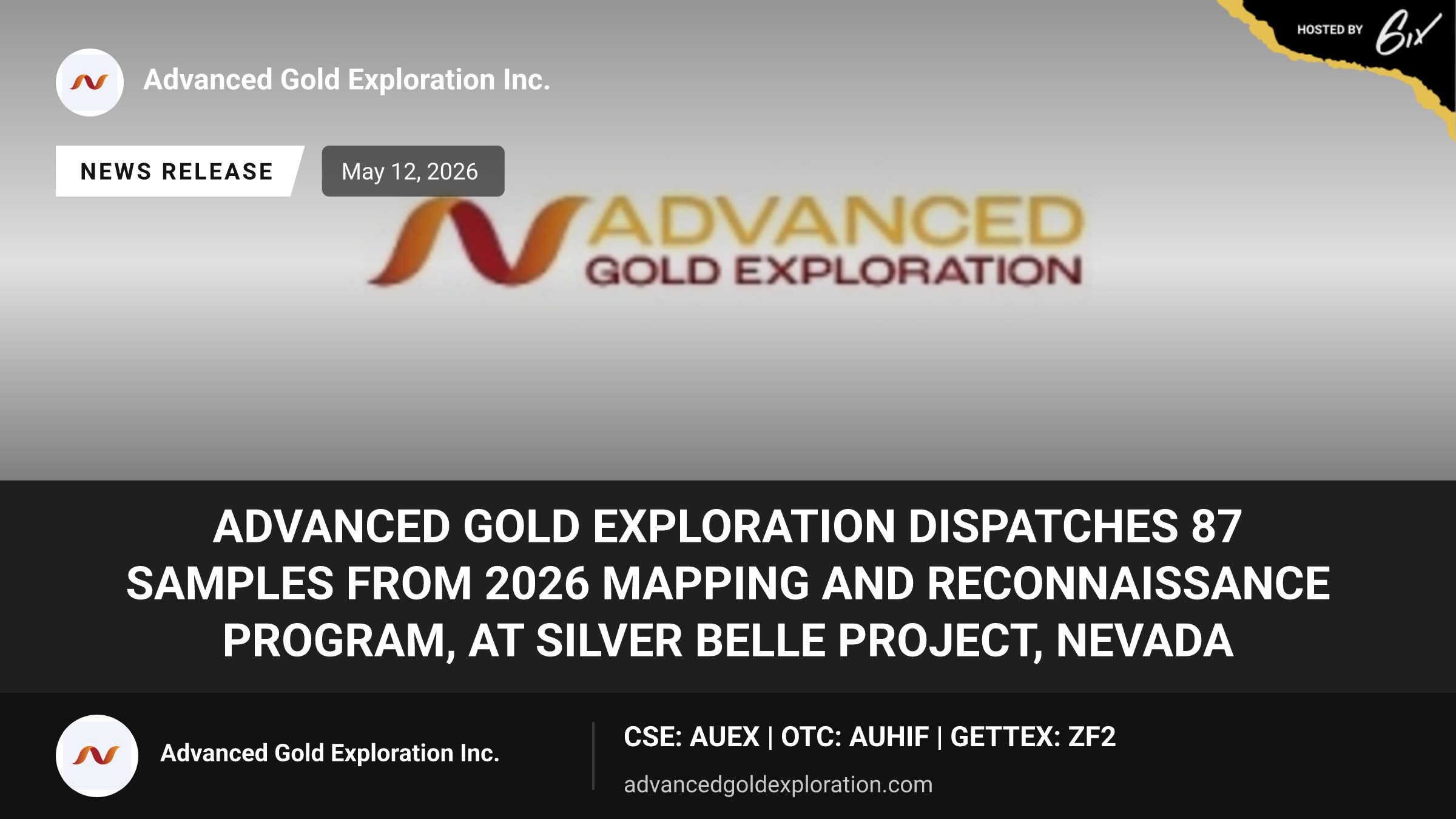 Advanced Gold Exploration Dispatches 87 Samples from 2026 Mapping and Reconnaissance Program, at Silver Belle Project, Nevada