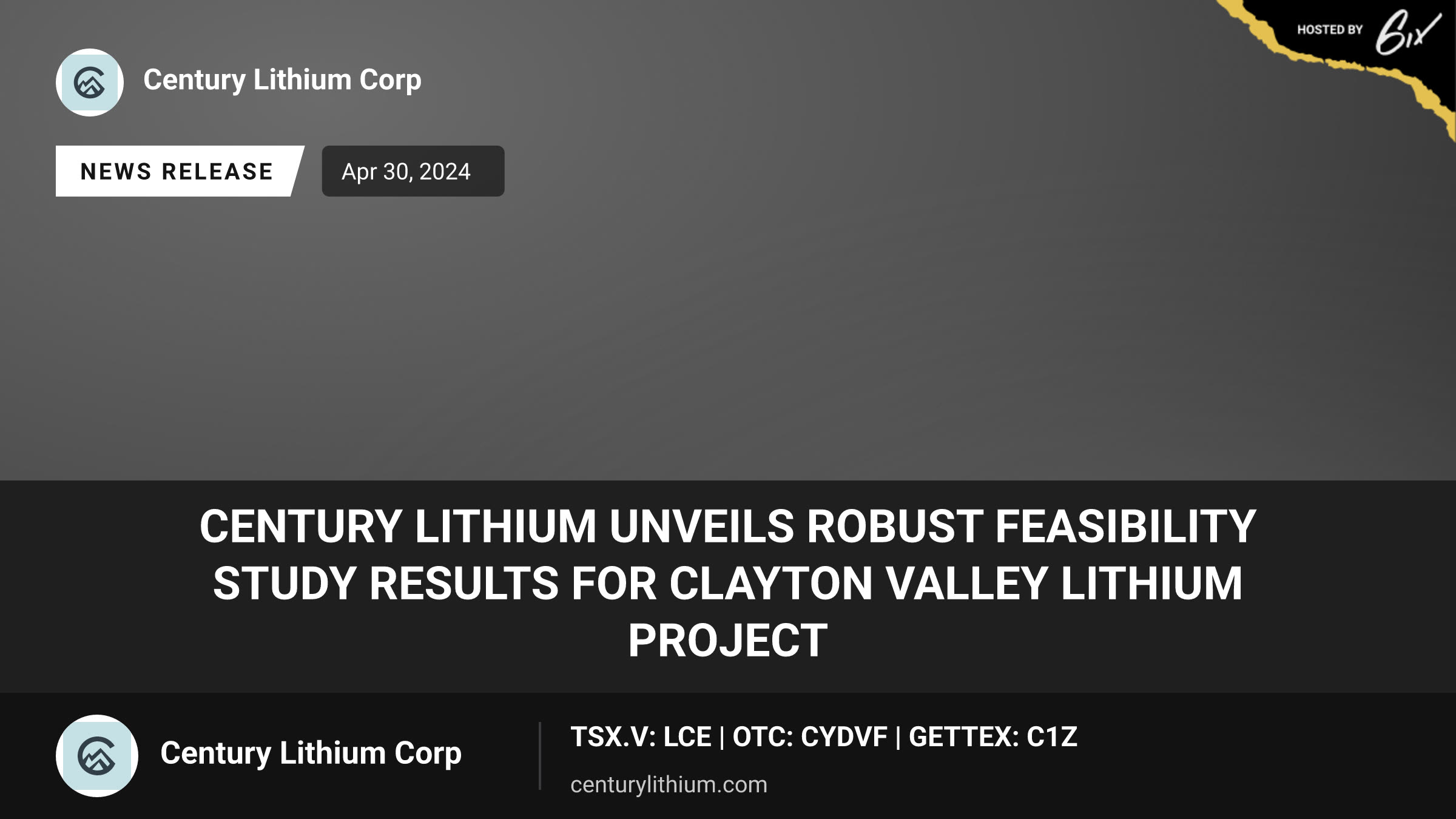 Century Lithium Unveils Robust Feasibility Study Results for Clayton Valley Lithium Project