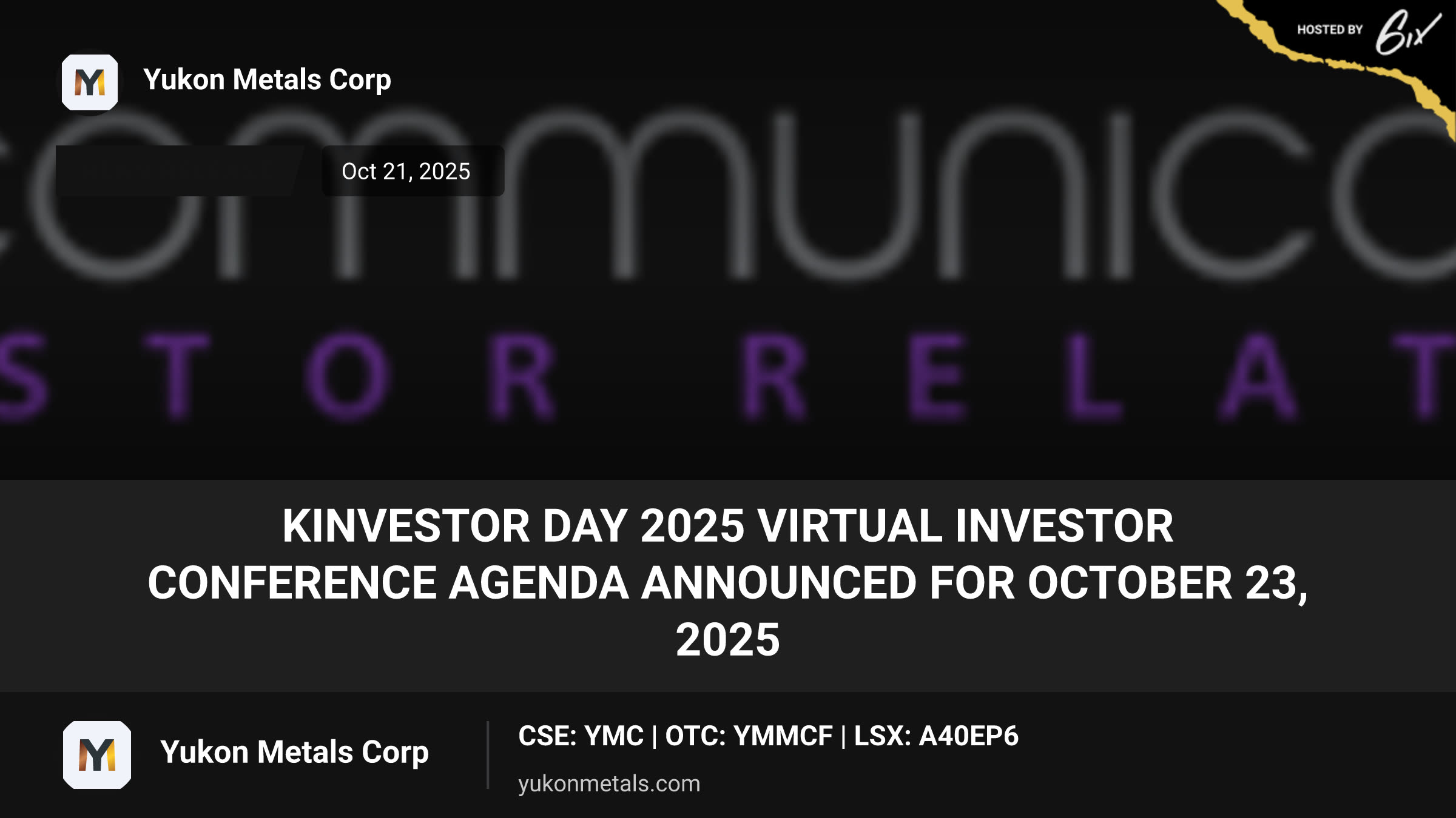 Kinvestor Day 2025 Virtual Investor Conference Agenda Announced for October 23, 2025