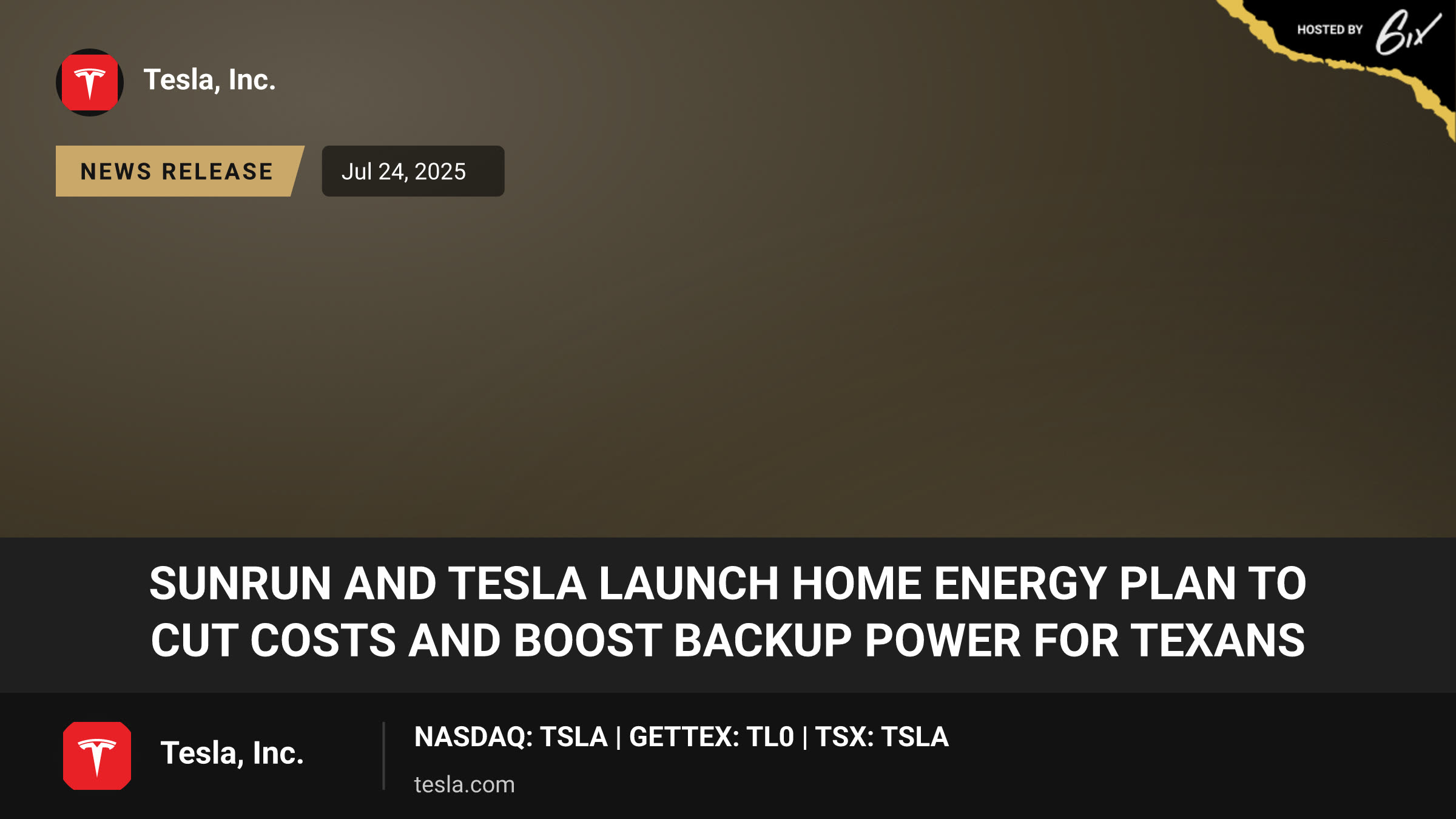 Sunrun and Tesla Launch Home Energy Plan to Cut Costs and Boost Backup Power for Texans