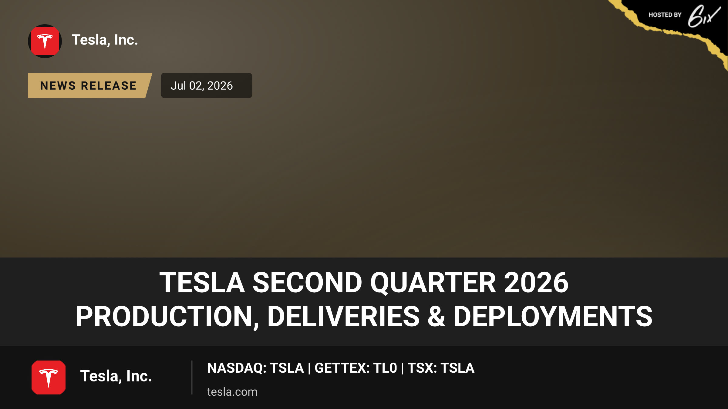Tesla Second Quarter 2026 Production, Deliveries & Deployments