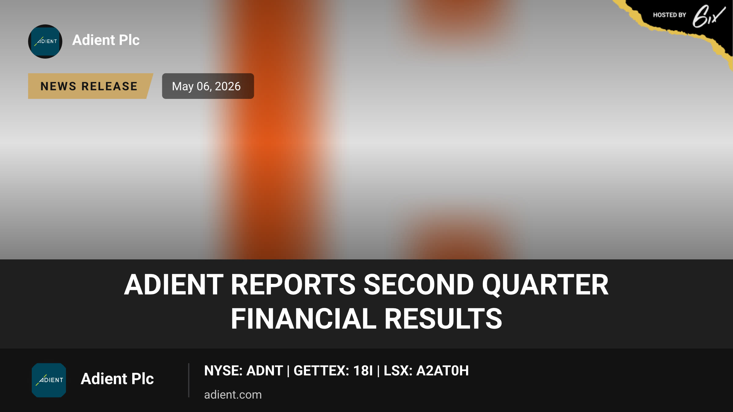 Adient reports second quarter financial results
