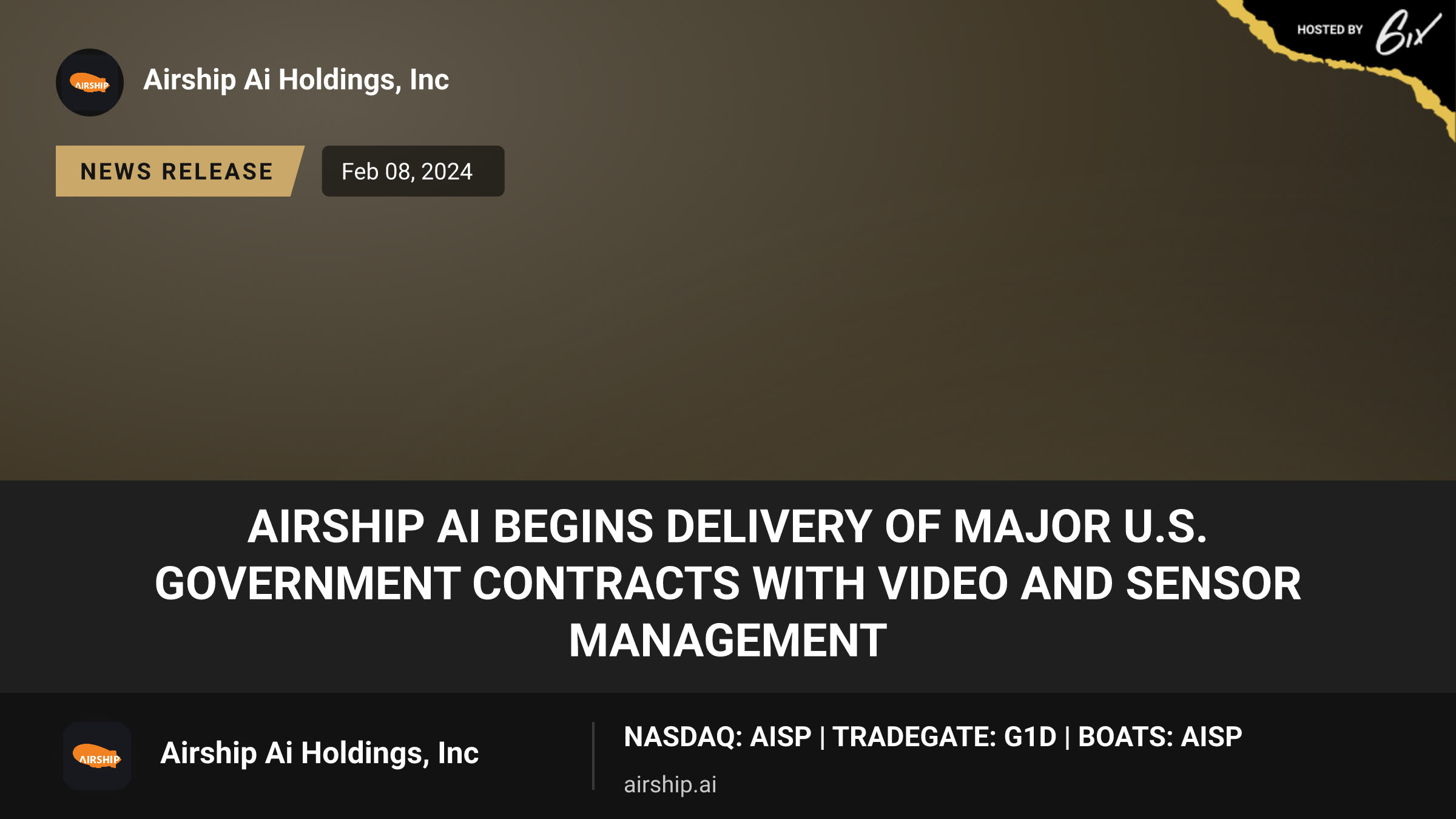 Airship AI begins delivery of major U.S. Government contracts with video and sensor management