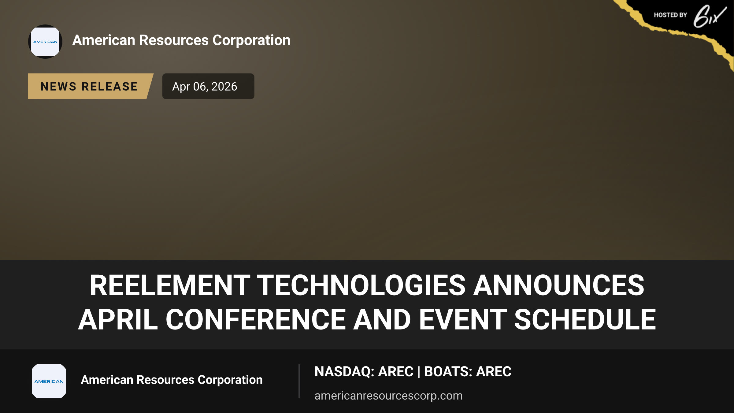 ReElement Technologies Announces April Conference and Event Schedule