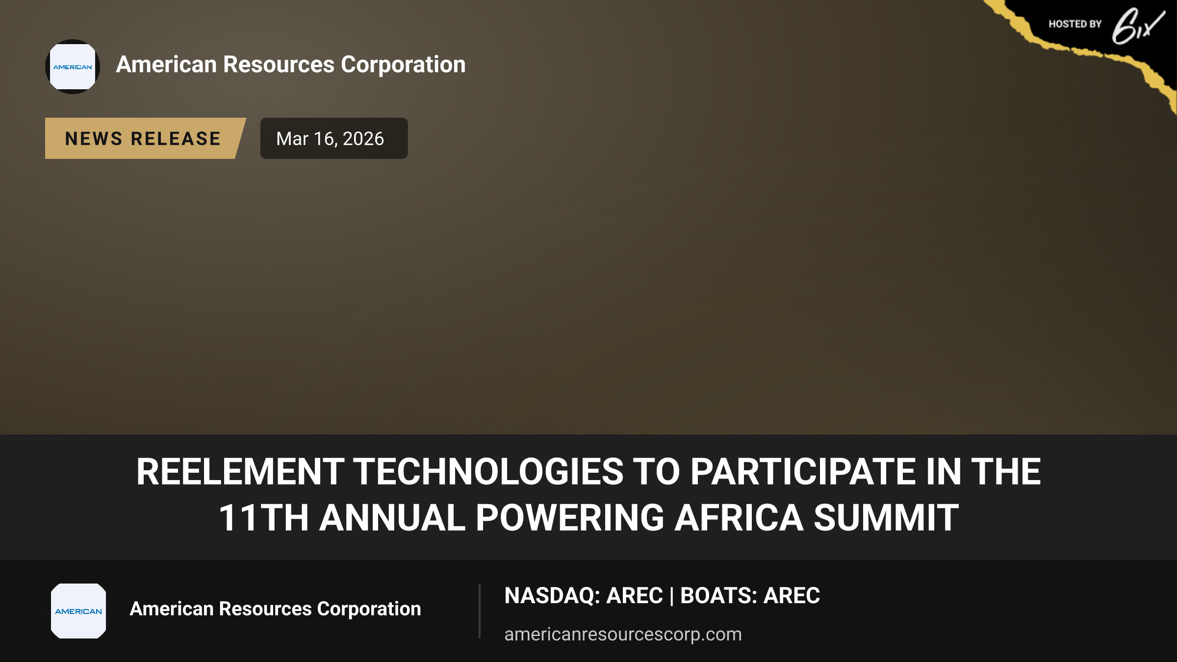 ReElement Technologies to Participate in the 11th Annual Powering Africa Summit