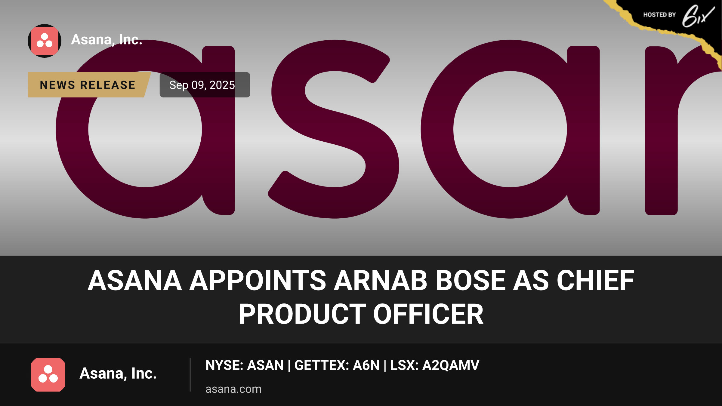 Asana Appoints Arnab Bose as Chief Product Officer