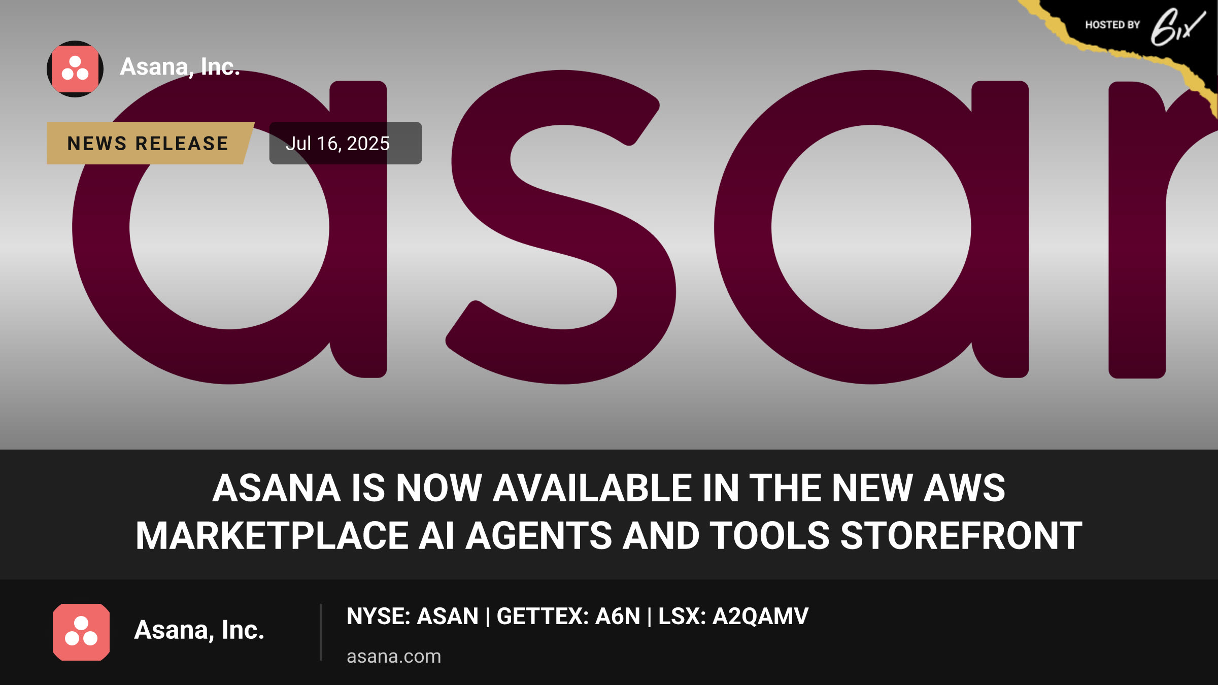 Asana Is Now Available in the New AWS Marketplace AI Agents and Tools Storefront