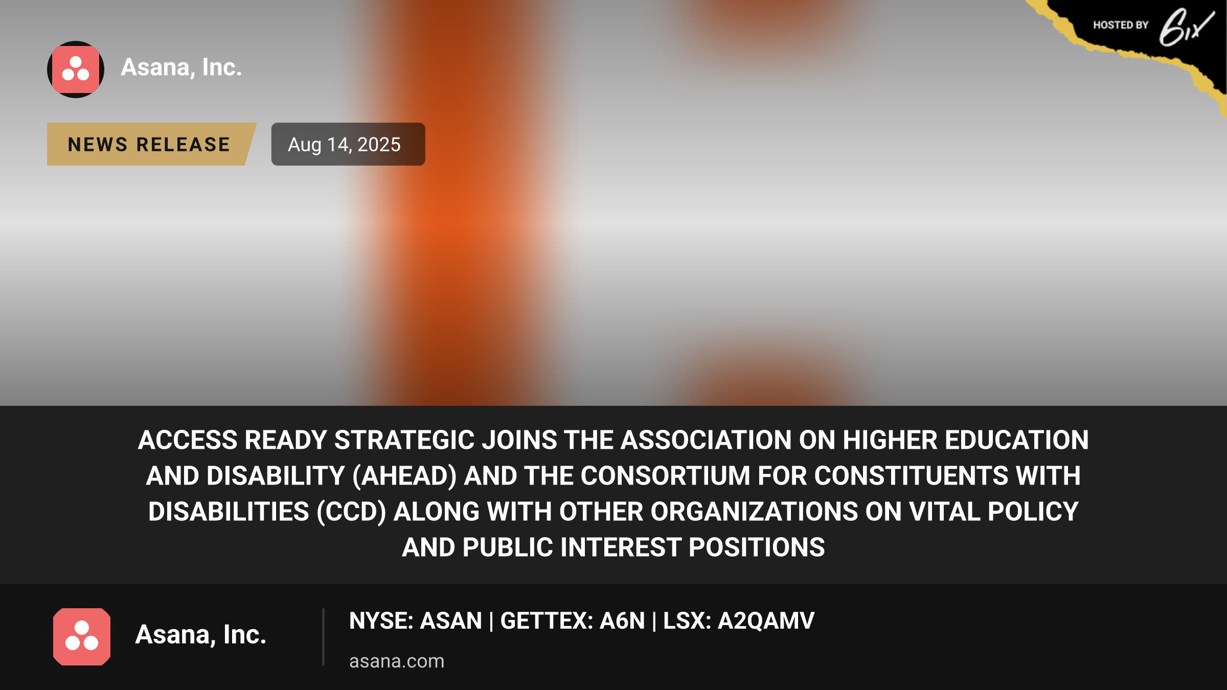 Access Ready Strategic Joins the Association on Higher Education and Disability (AHEAD) and the Consortium for Constituents with Disabilities (CCD) Along with Other Organizations on Vital Policy and Public Interest Positions