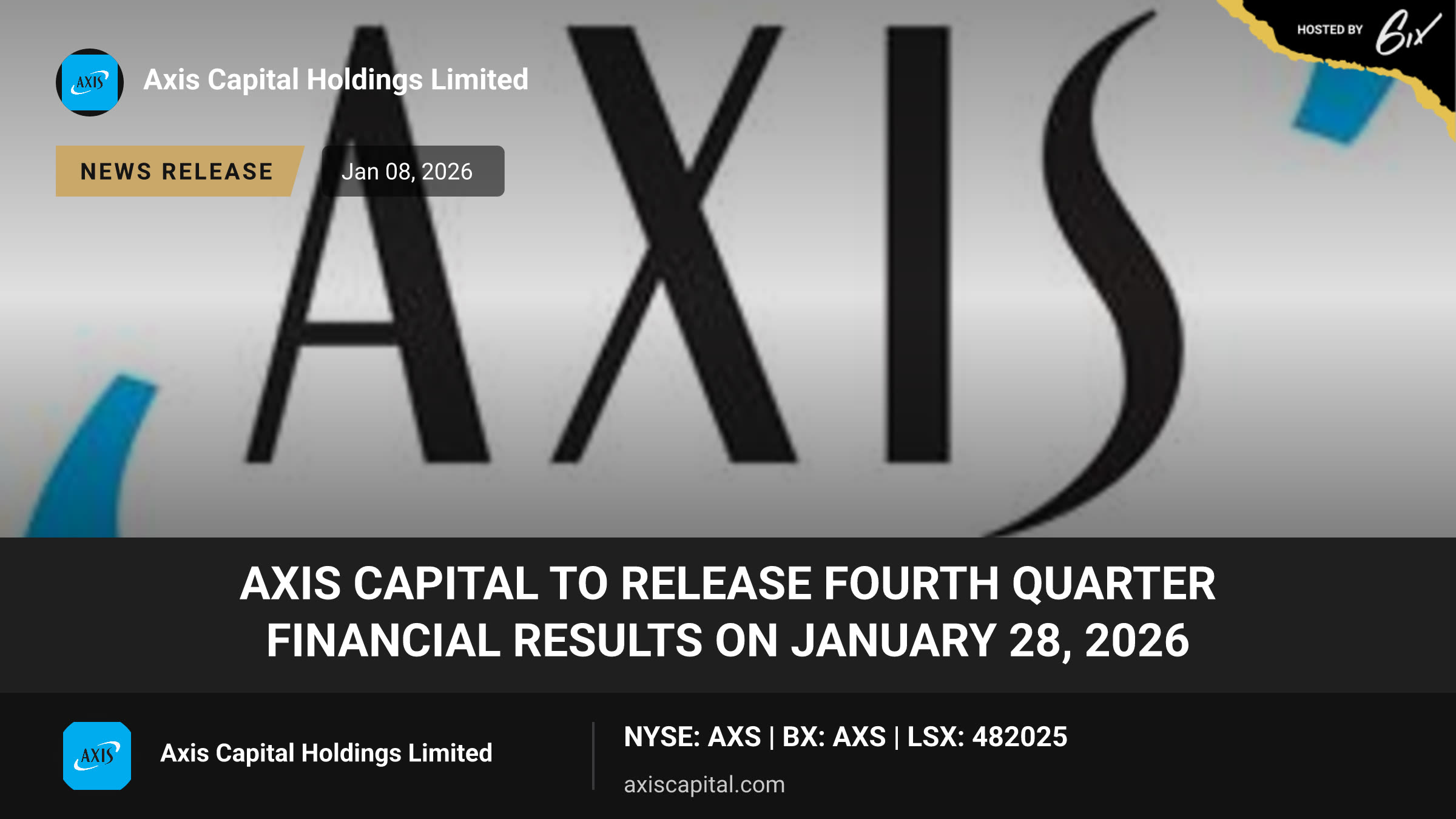 AXIS Capital to Release Fourth Quarter Financial Results on January 28, 2026