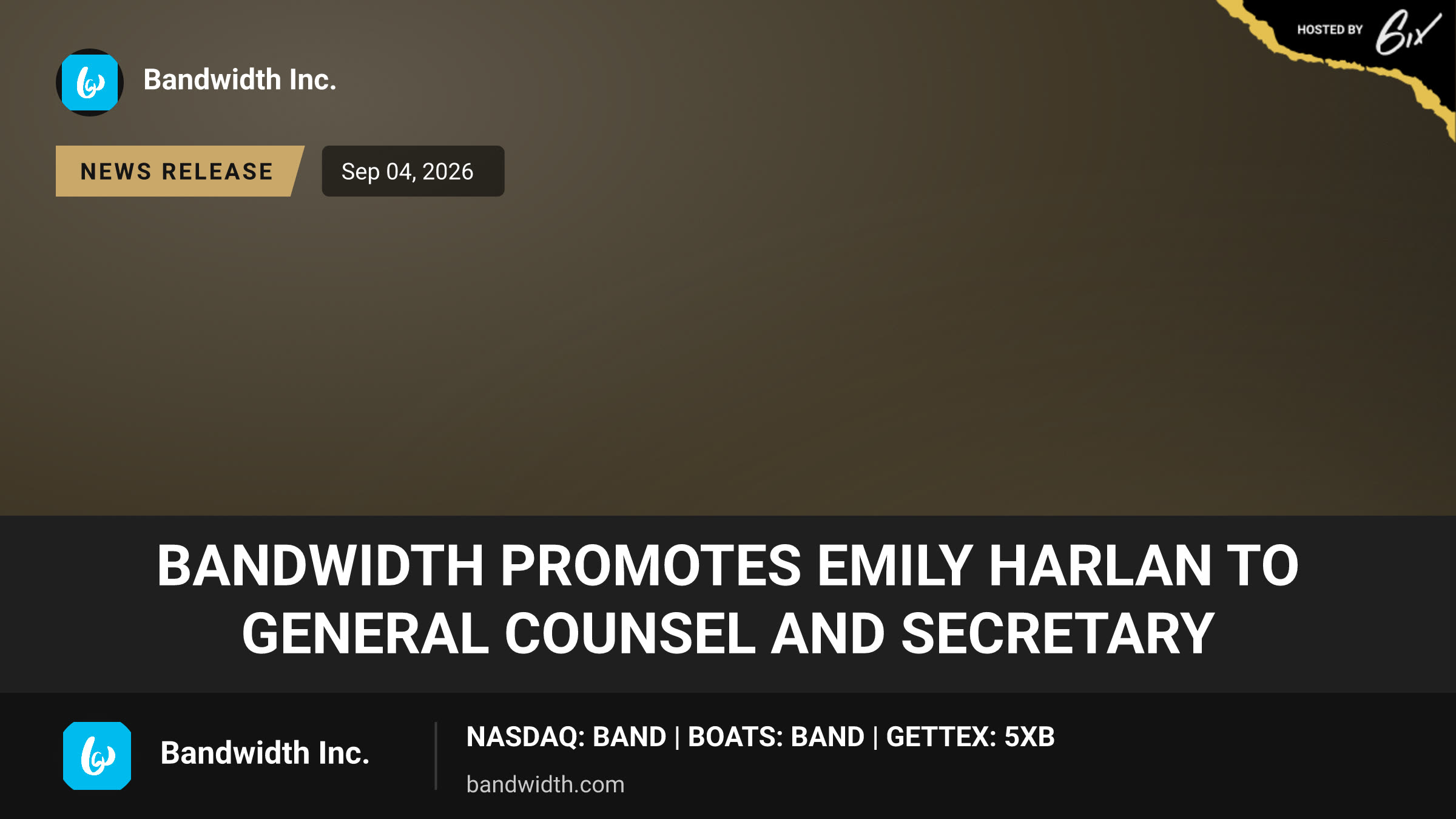 Bandwidth Promotes Emily Harlan to General Counsel and Secretary