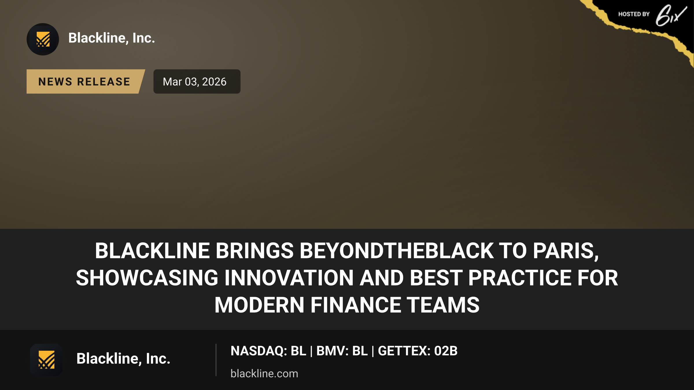 BlackLine Brings BeyondTheBlack to Paris, Showcasing Innovation and Best Practice for Modern Finance Teams