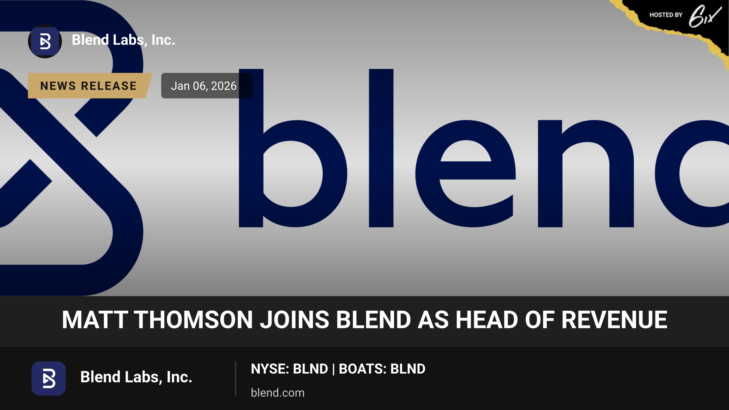 Matt Thomson Joins Blend as Head of Revenue