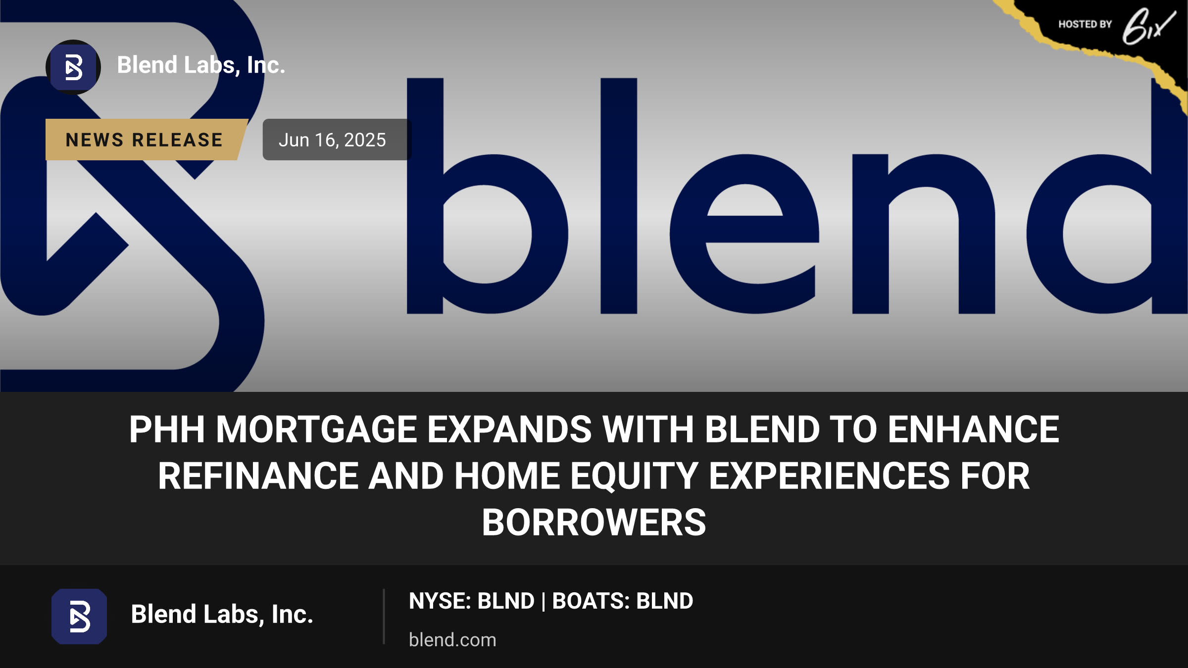 PHH Mortgage Expands With Blend to Enhance Refinance and Home Equity Experiences for Borrowers