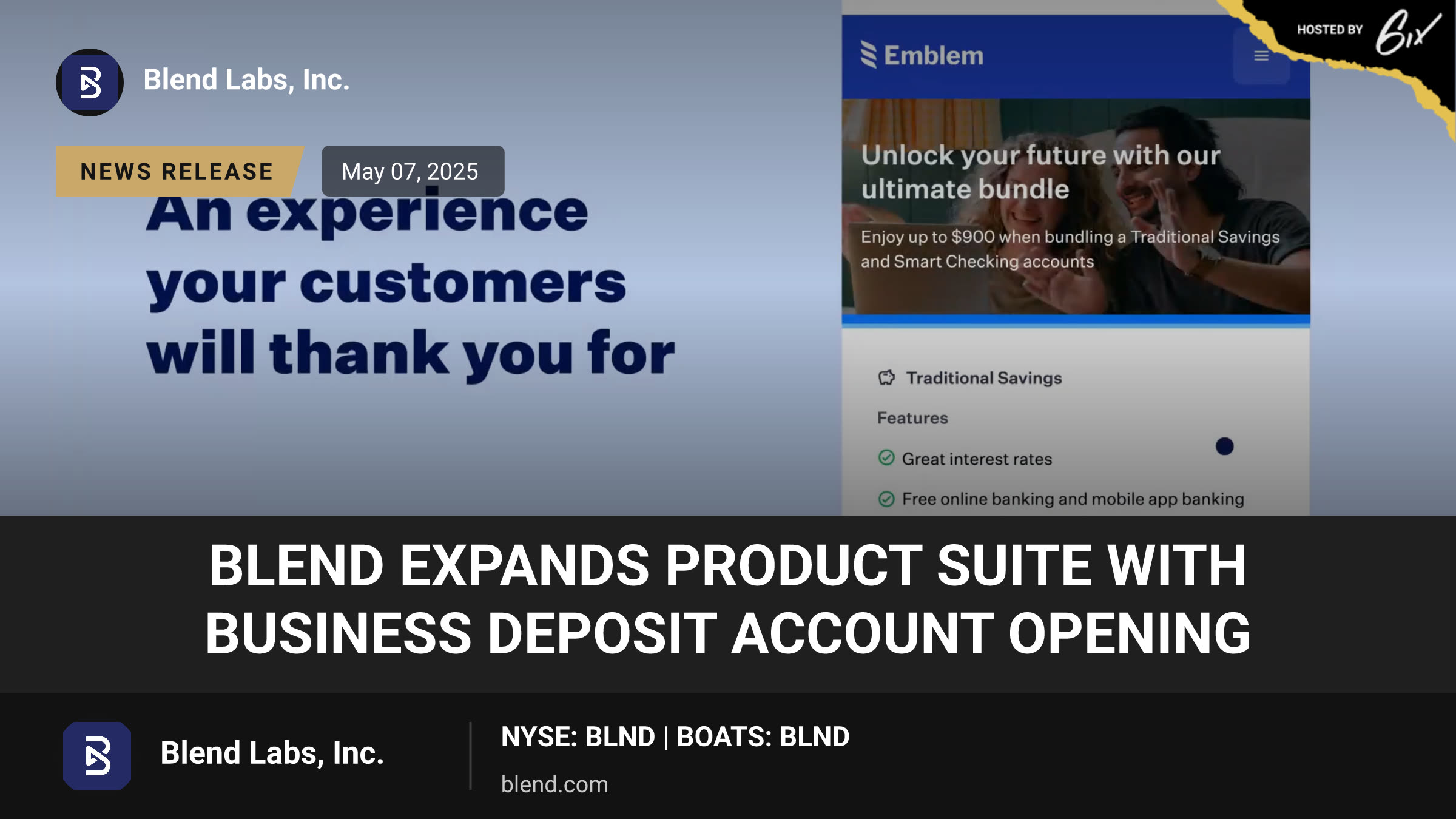 Blend Expands Product Suite with Business Deposit Account Opening