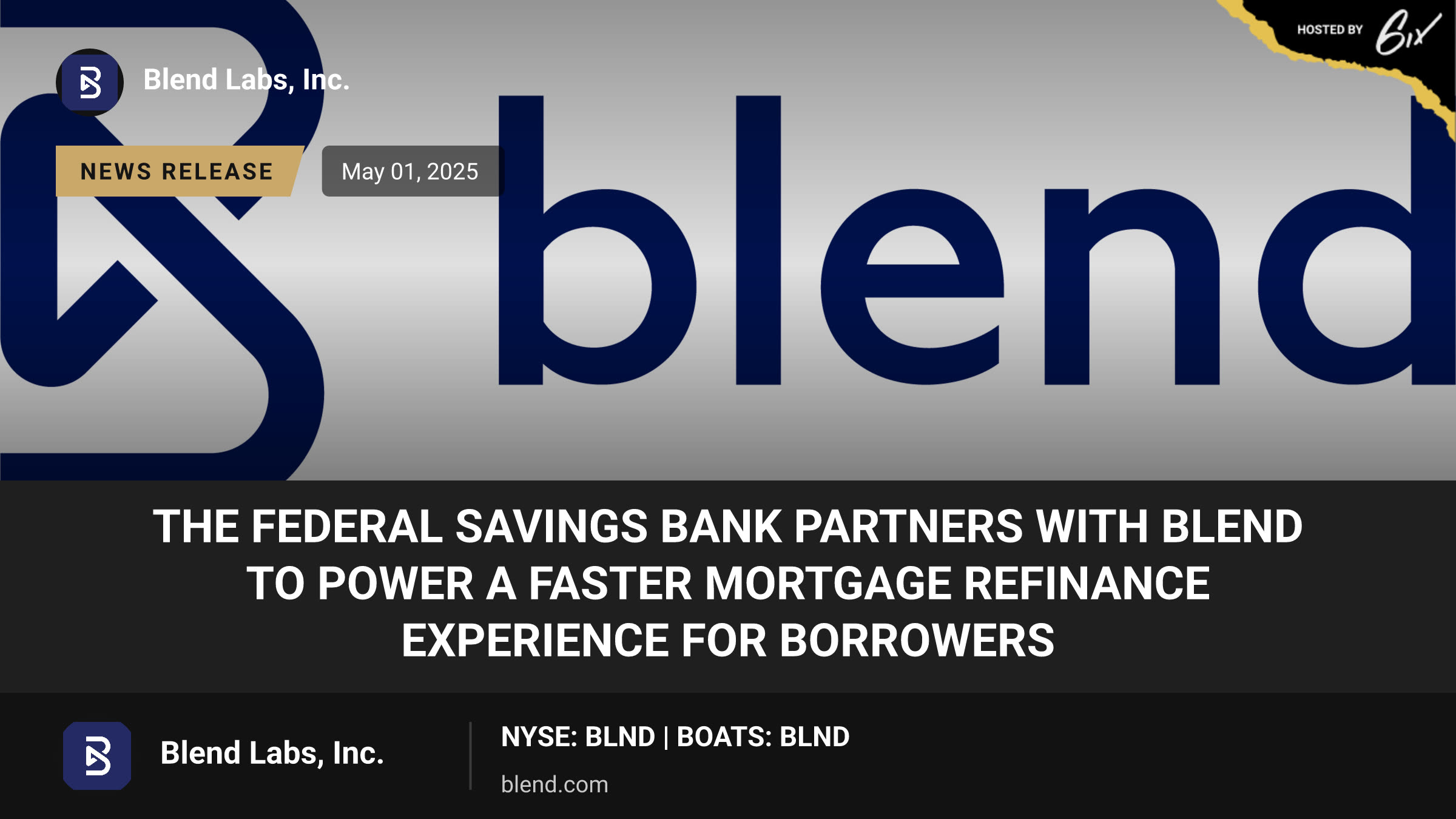 The Federal Savings Bank Partners with Blend to Power a Faster Mortgage Refinance Experience for Borrowers