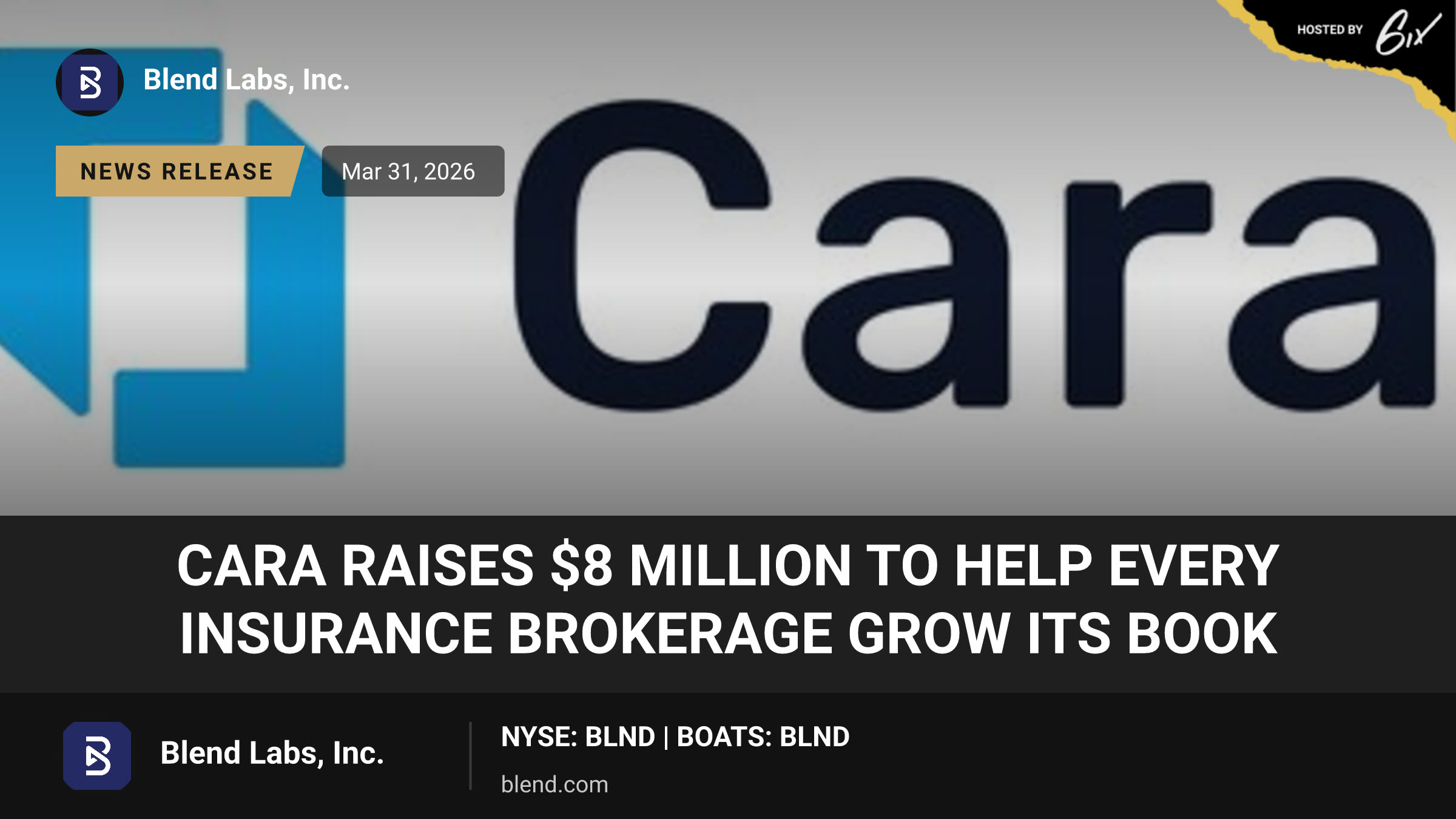CARA RAISES $8 MILLION TO HELP EVERY INSURANCE BROKERAGE GROW ITS BOOK