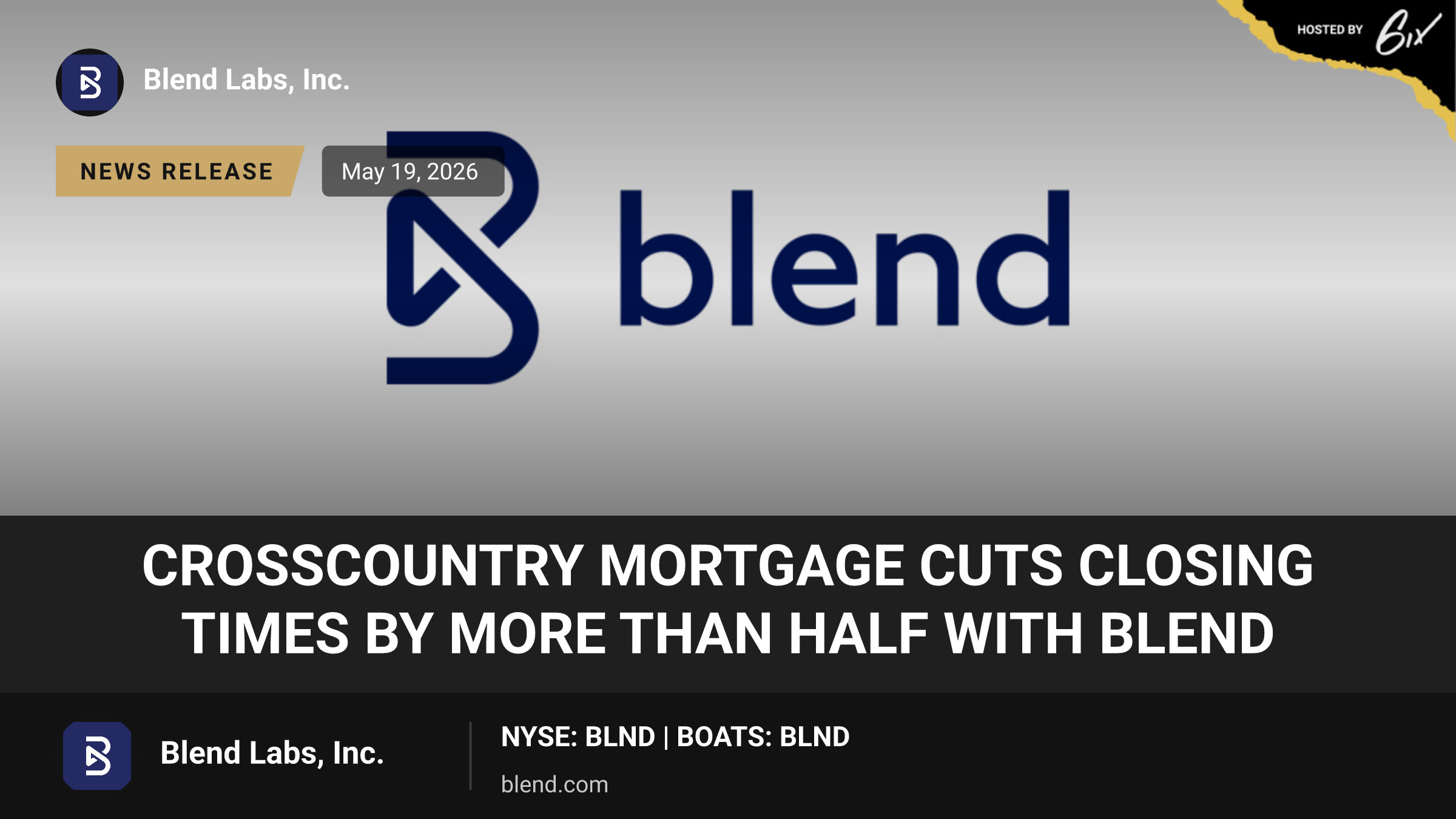 CrossCountry Mortgage Cuts Closing Times by More Than Half with Blend
