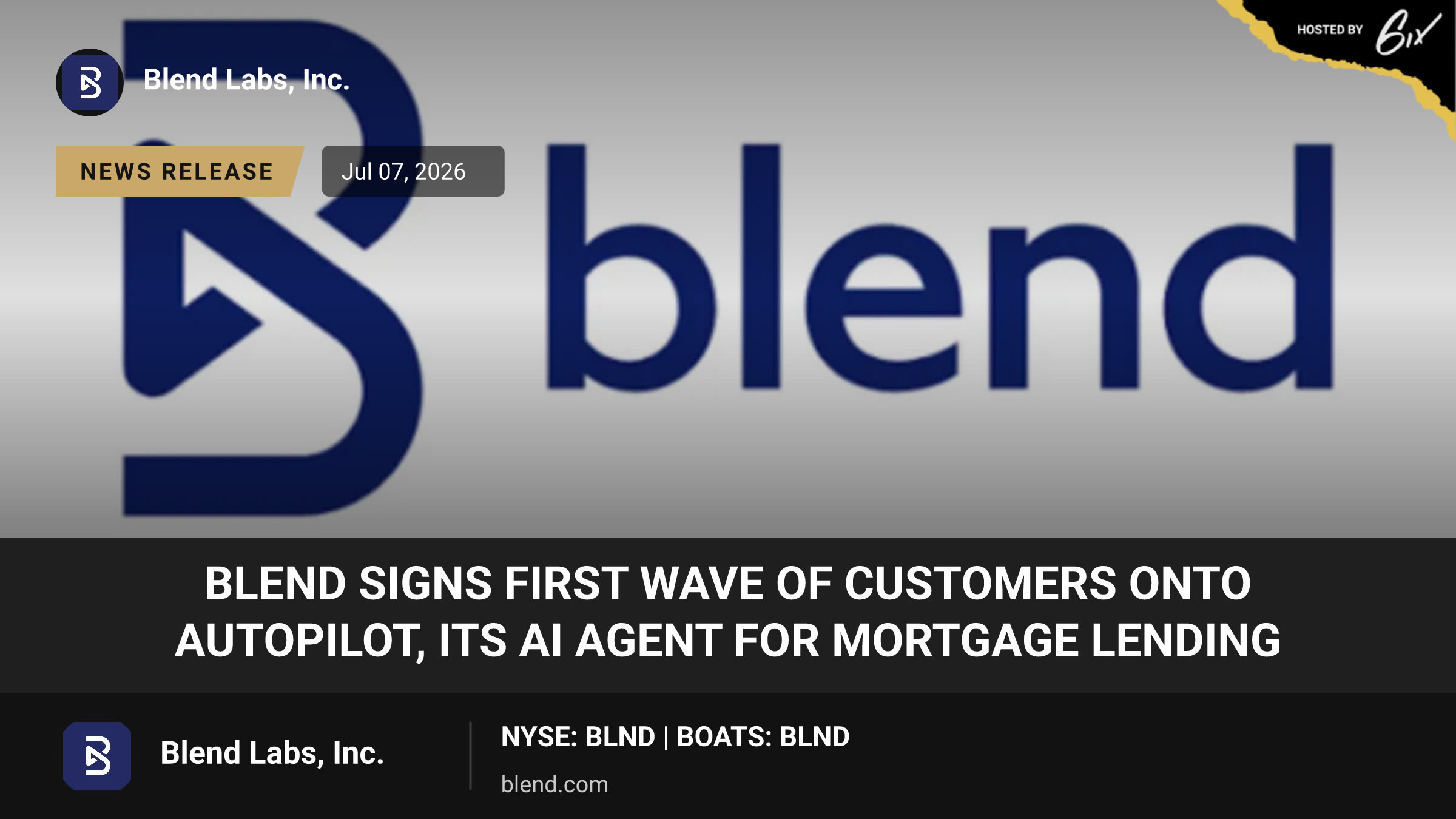 Blend Signs First Wave of Customers onto Autopilot, Its AI Agent for Mortgage Lending