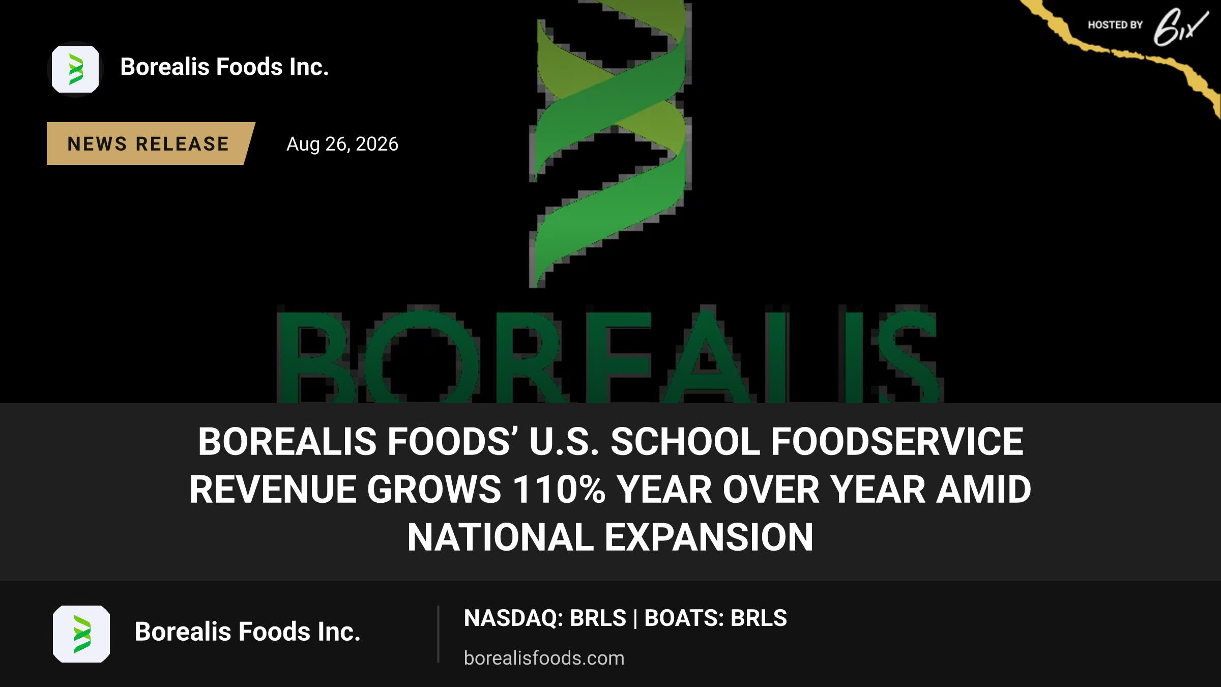 Borealis Foods’ U.S. School Foodservice Revenue Grows 110% Year Over Year Amid National Expansion