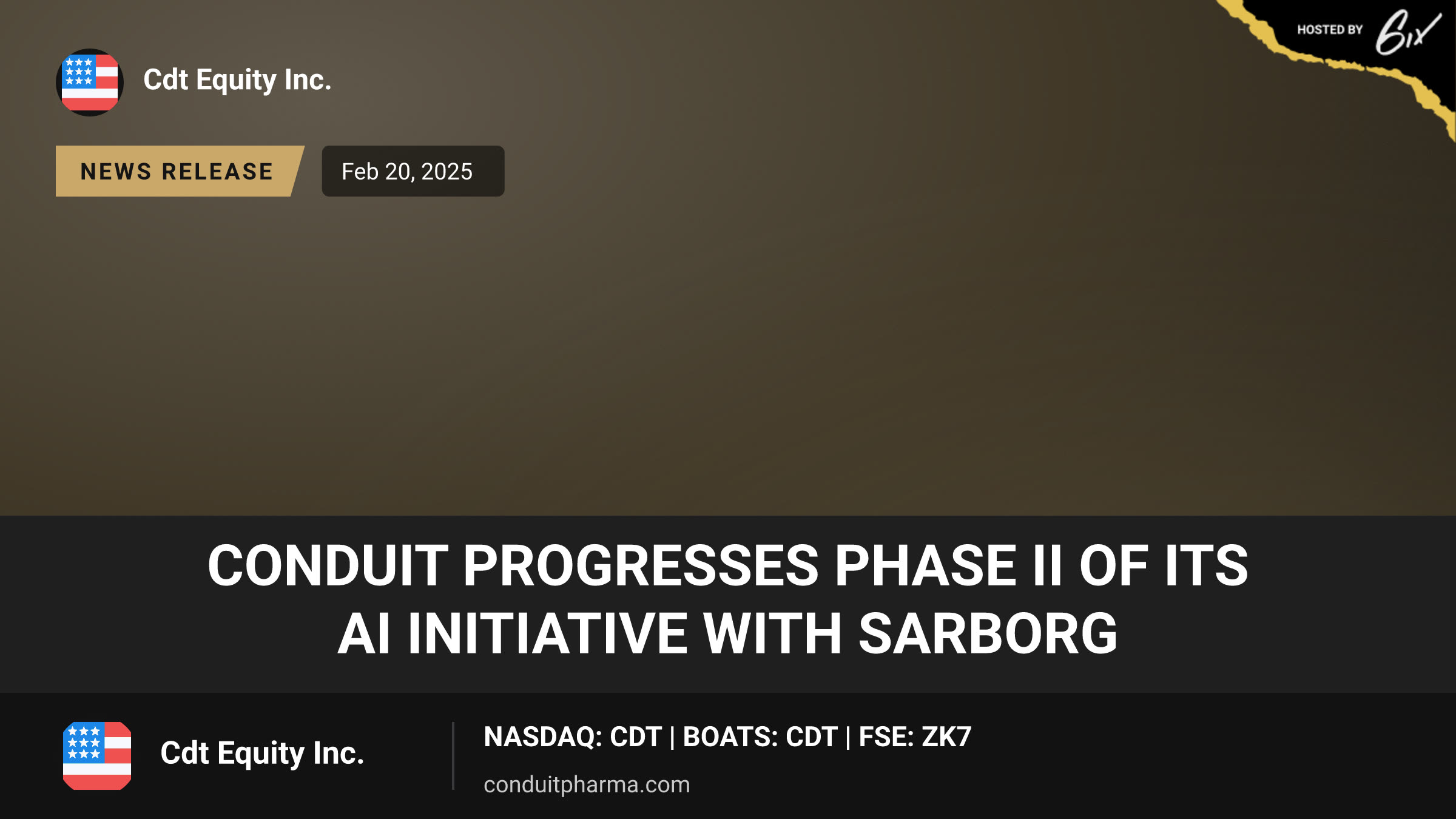Conduit Progresses Phase II of its AI Initiative with Sarborg