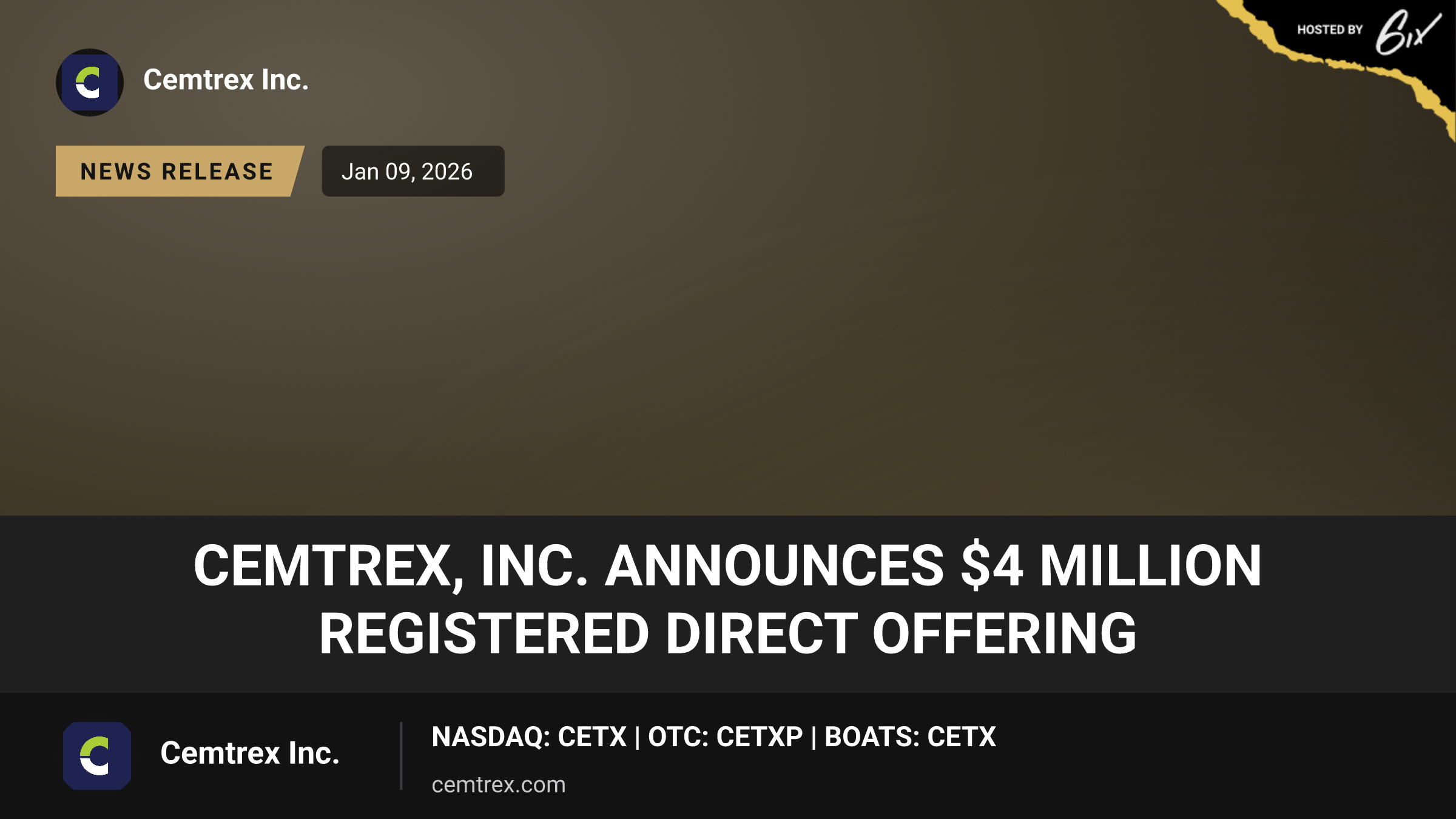 Cemtrex, Inc. Announces $4 Million Registered Direct Offering