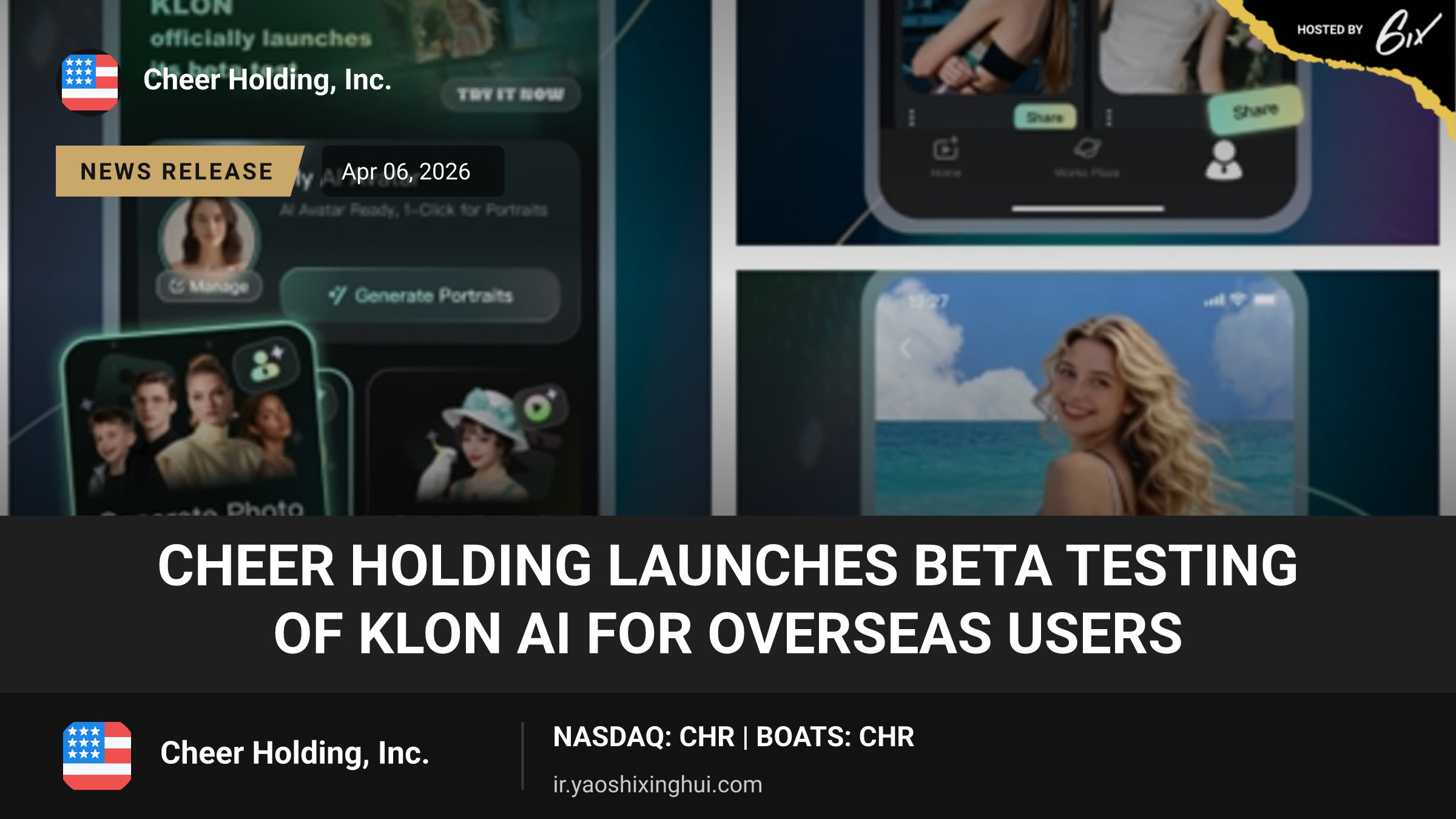 Cheer Holding Launches Beta Testing of Klon AI for Overseas Users