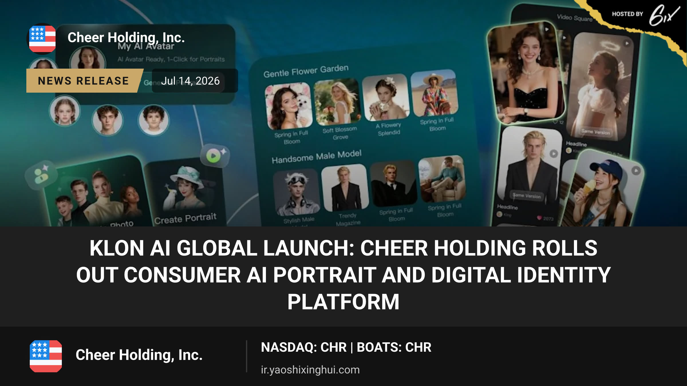Klon AI Global Launch: Cheer Holding Rolls Out Consumer AI Portrait and Digital Identity Platform