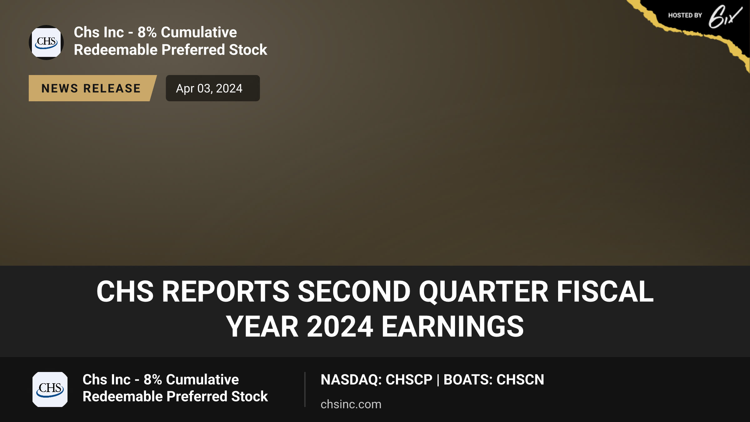 CHS Reports Second Quarter Fiscal Year 2024 Earnings