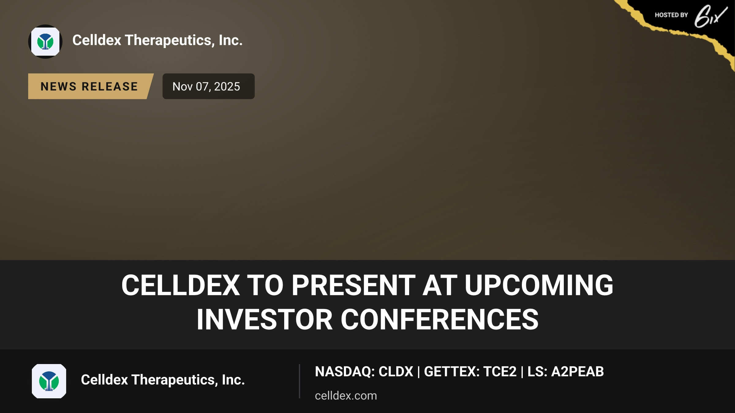 Celldex to Present at Upcoming Investor Conferences