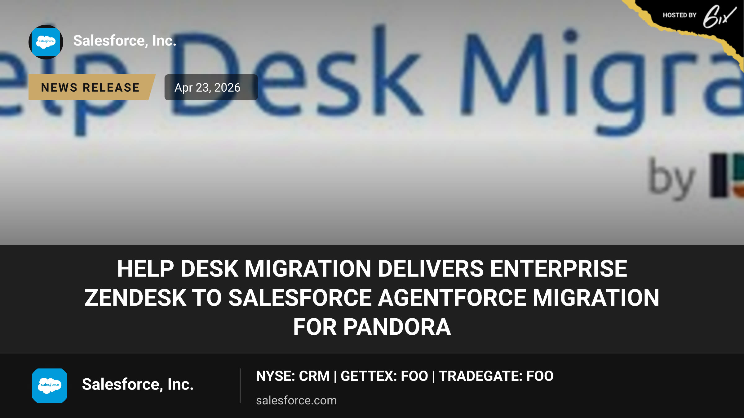 Help Desk Migration Delivers Enterprise Zendesk to Salesforce Agentforce Migration for Pandora