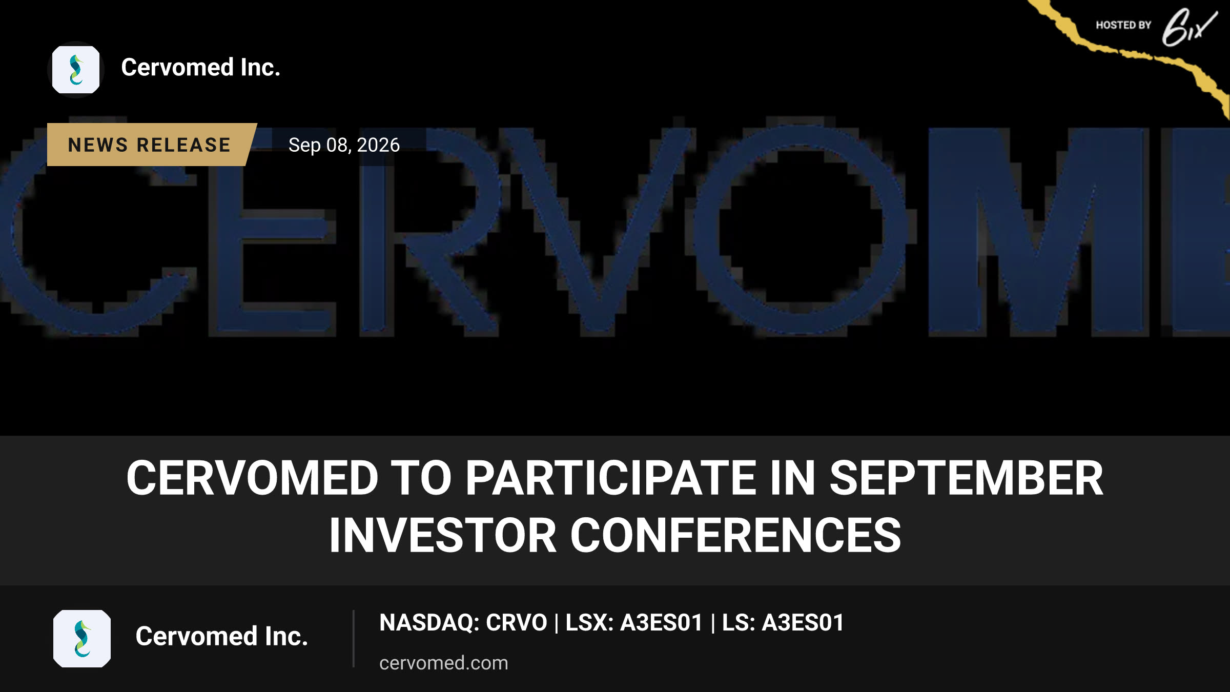 CervoMed to Participate in September Investor Conferences