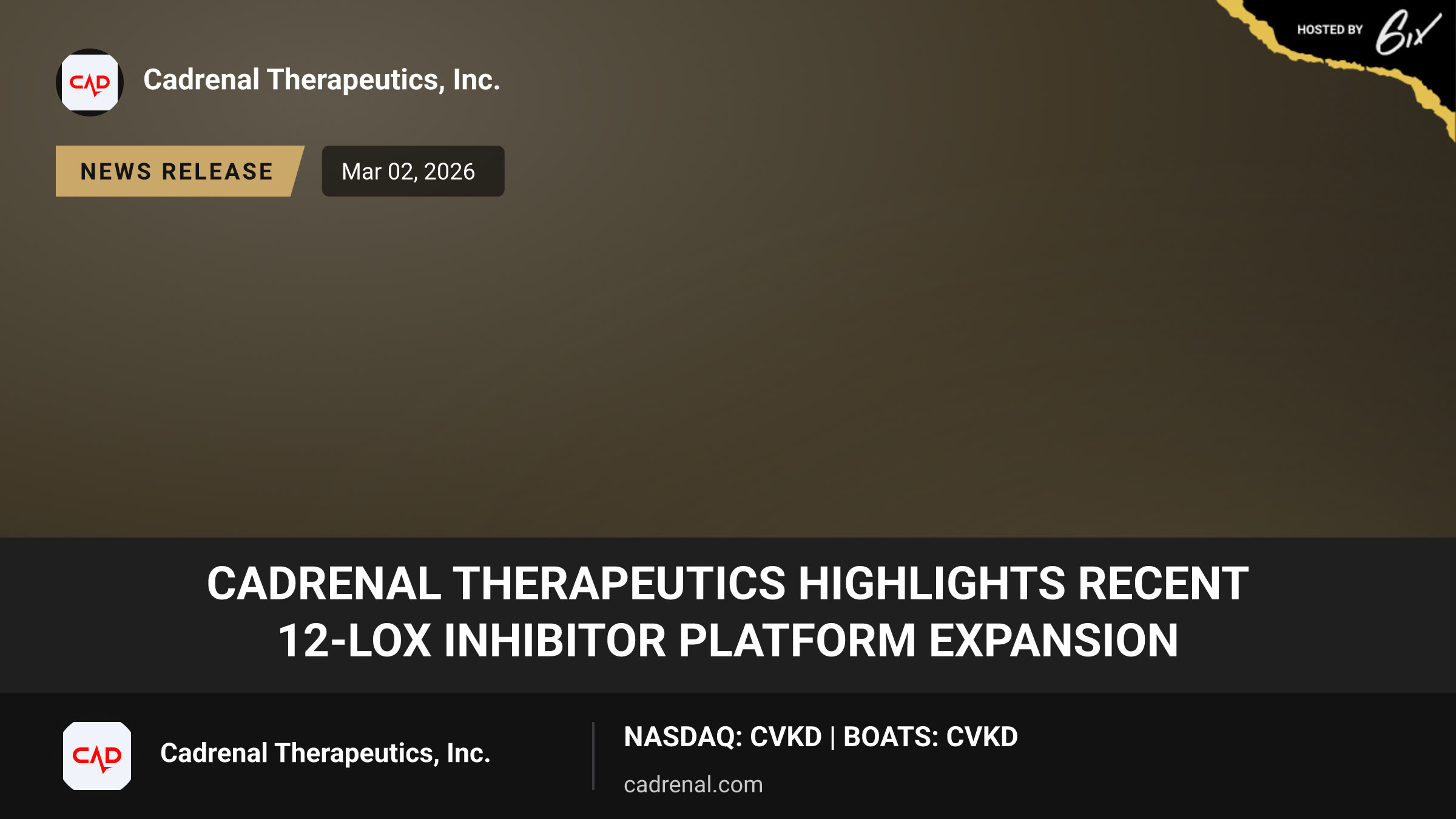 Cadrenal Therapeutics Highlights Recent 12-LOX Inhibitor Platform Expansion