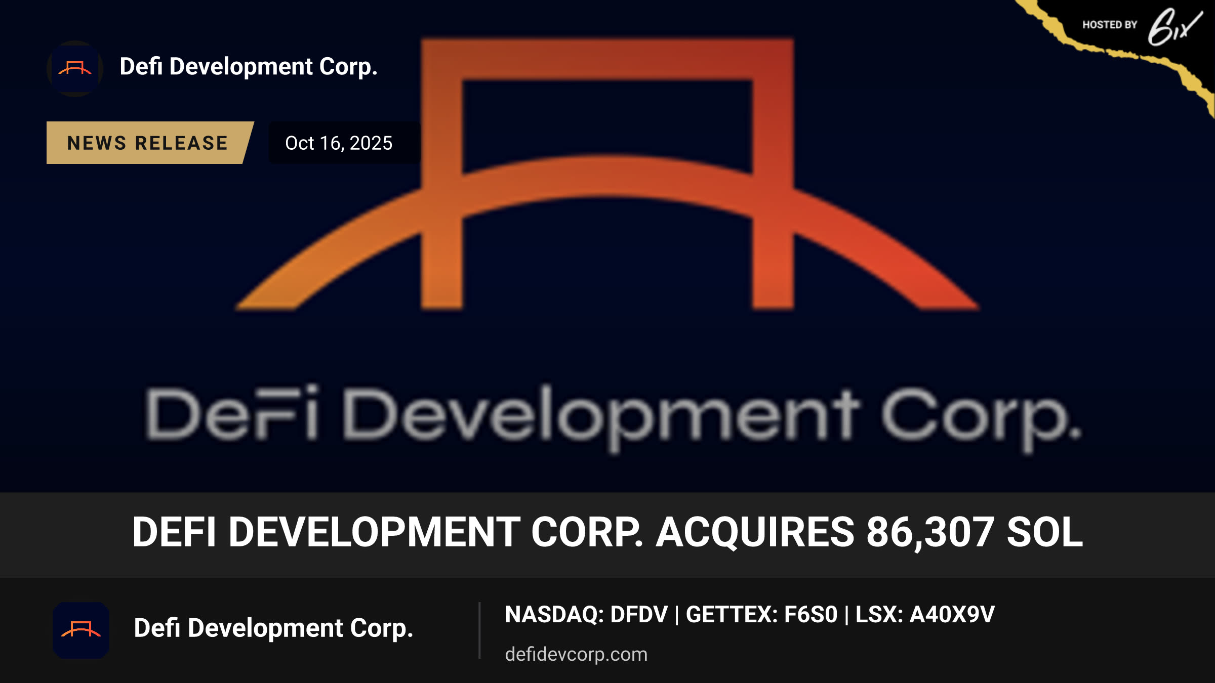DeFi Development Corp. Acquires 86,307 SOL