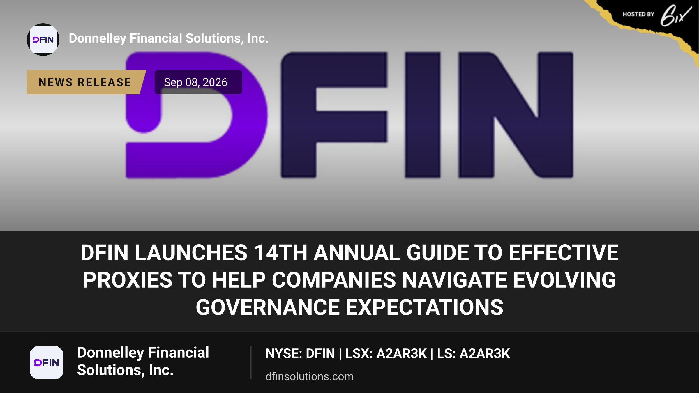 DFIN Launches 14th Annual Guide to Effective Proxies to Help Companies Navigate Evolving Governance Expectations