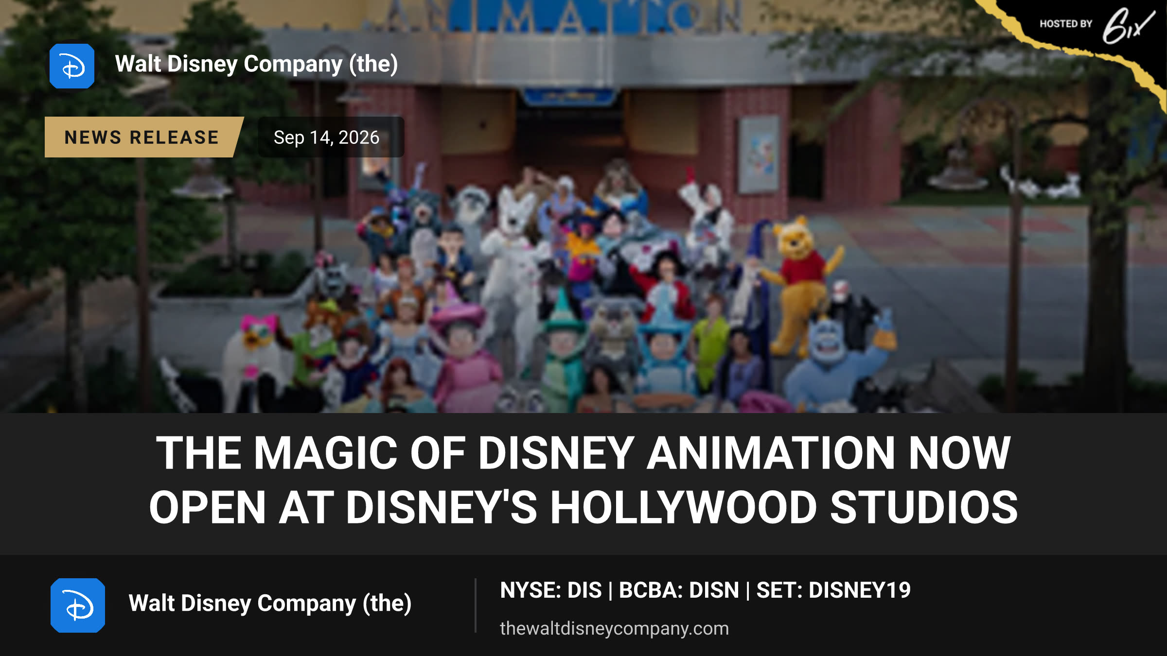 The Magic of Disney Animation Now Open at Disney's Hollywood Studios
