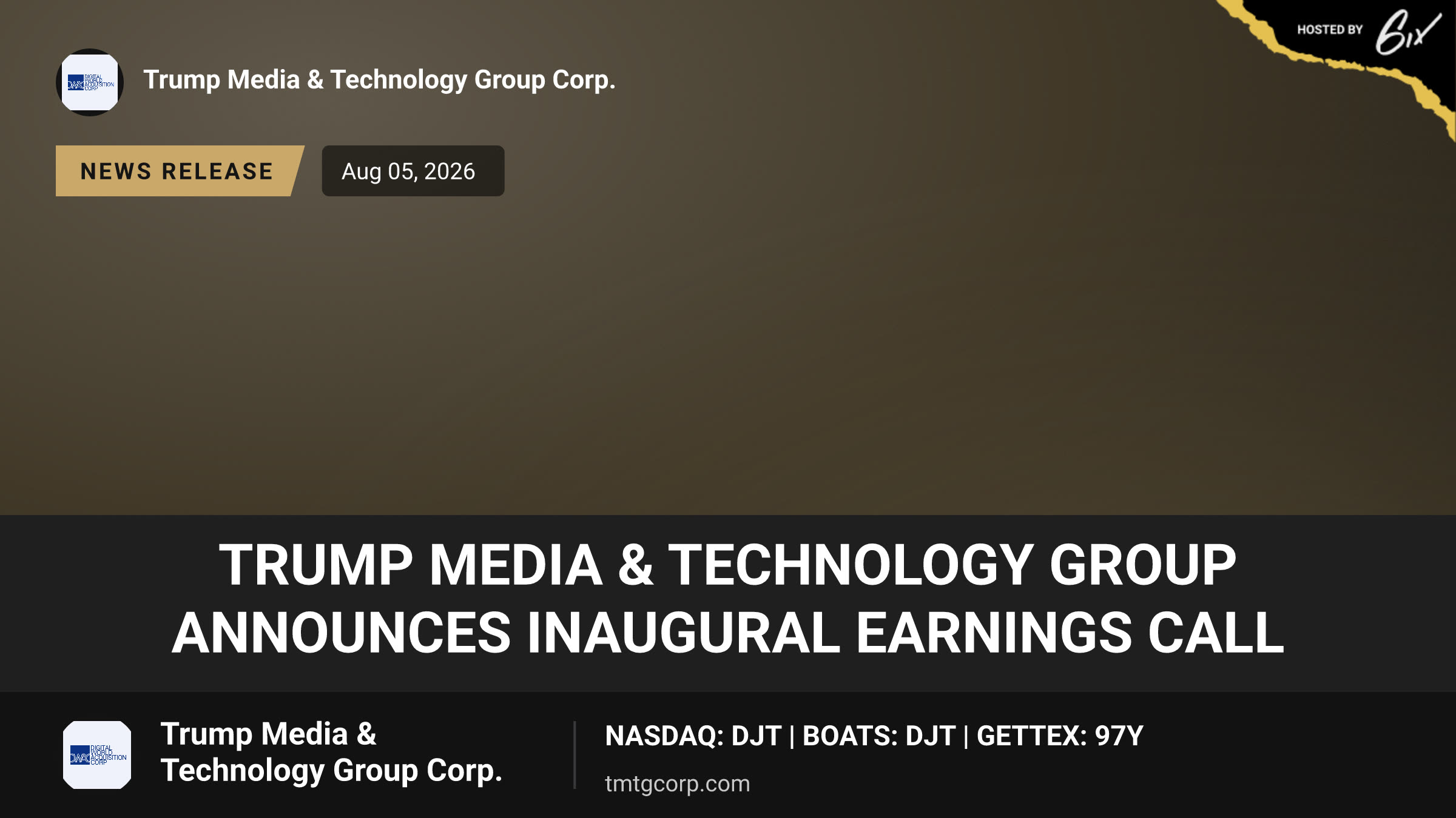 Trump Media & Technology Group Announces Inaugural Earnings Call