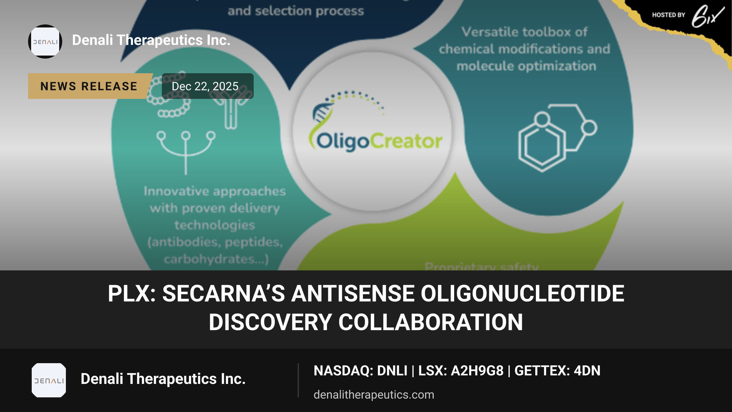 PLX: Secarna’s Antisense Oligonucleotide Discovery Collaboration