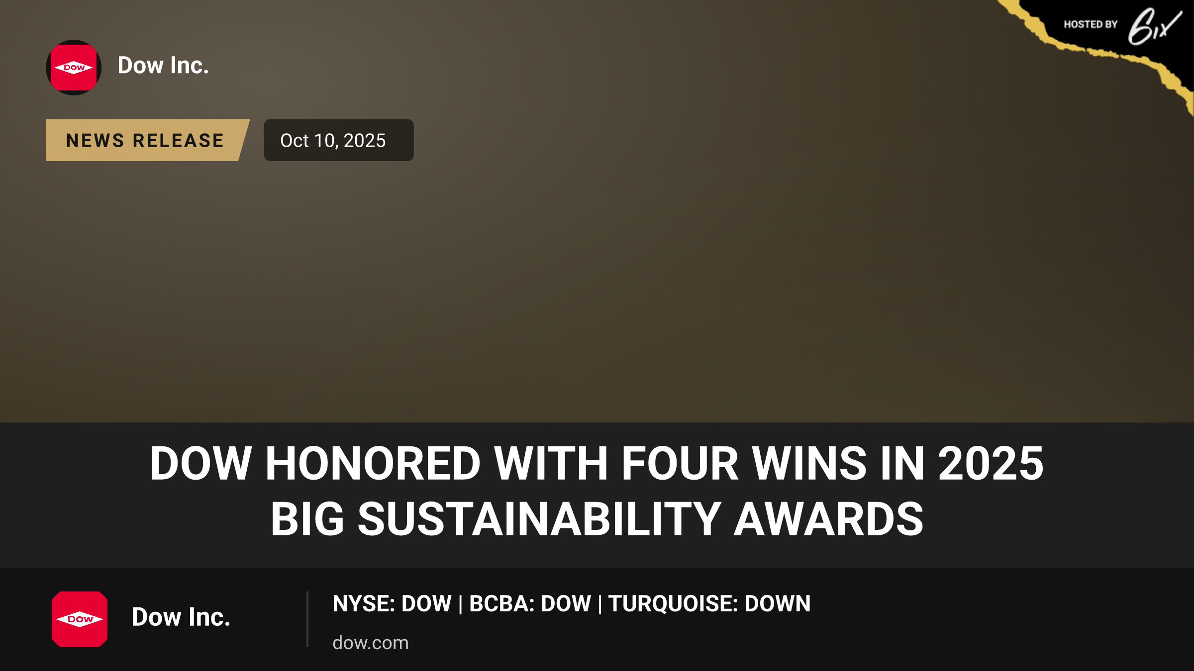 Dow Honored With Four Wins in 2025 BIG Sustainability Awards