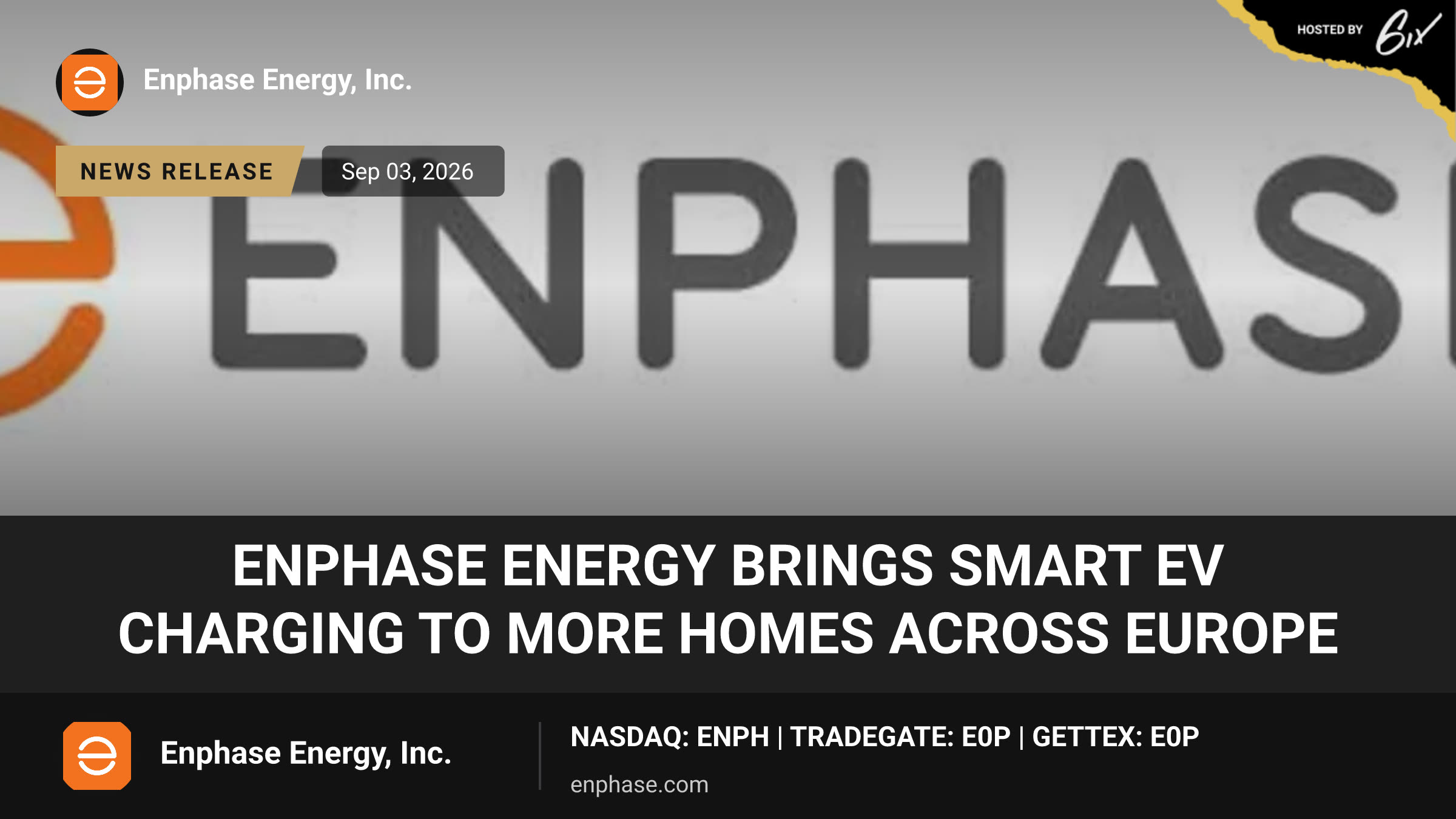 Enphase Energy Brings Smart EV Charging to More Homes Across Europe