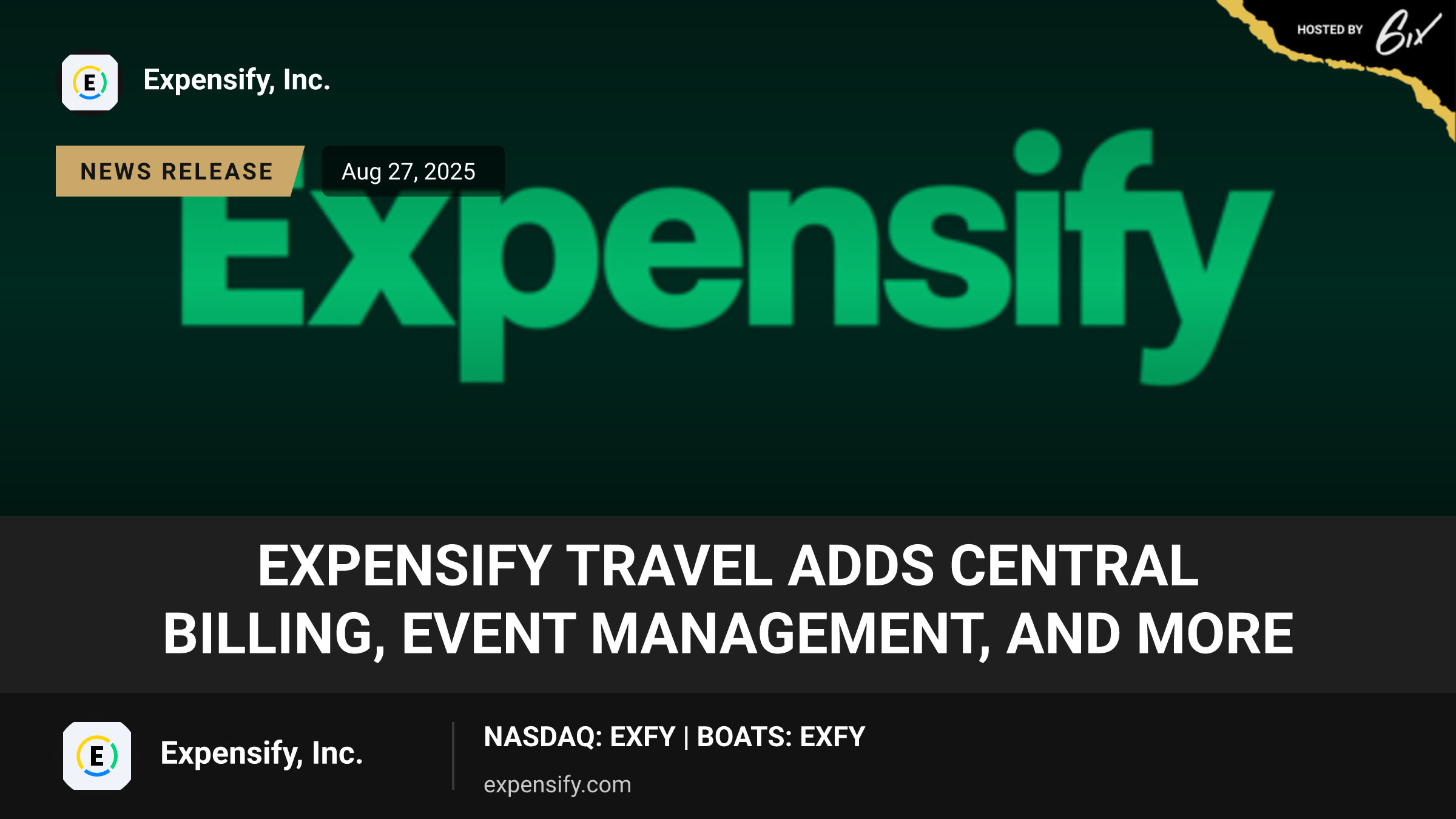 Expensify Travel Adds Central Billing, Event Management, and More