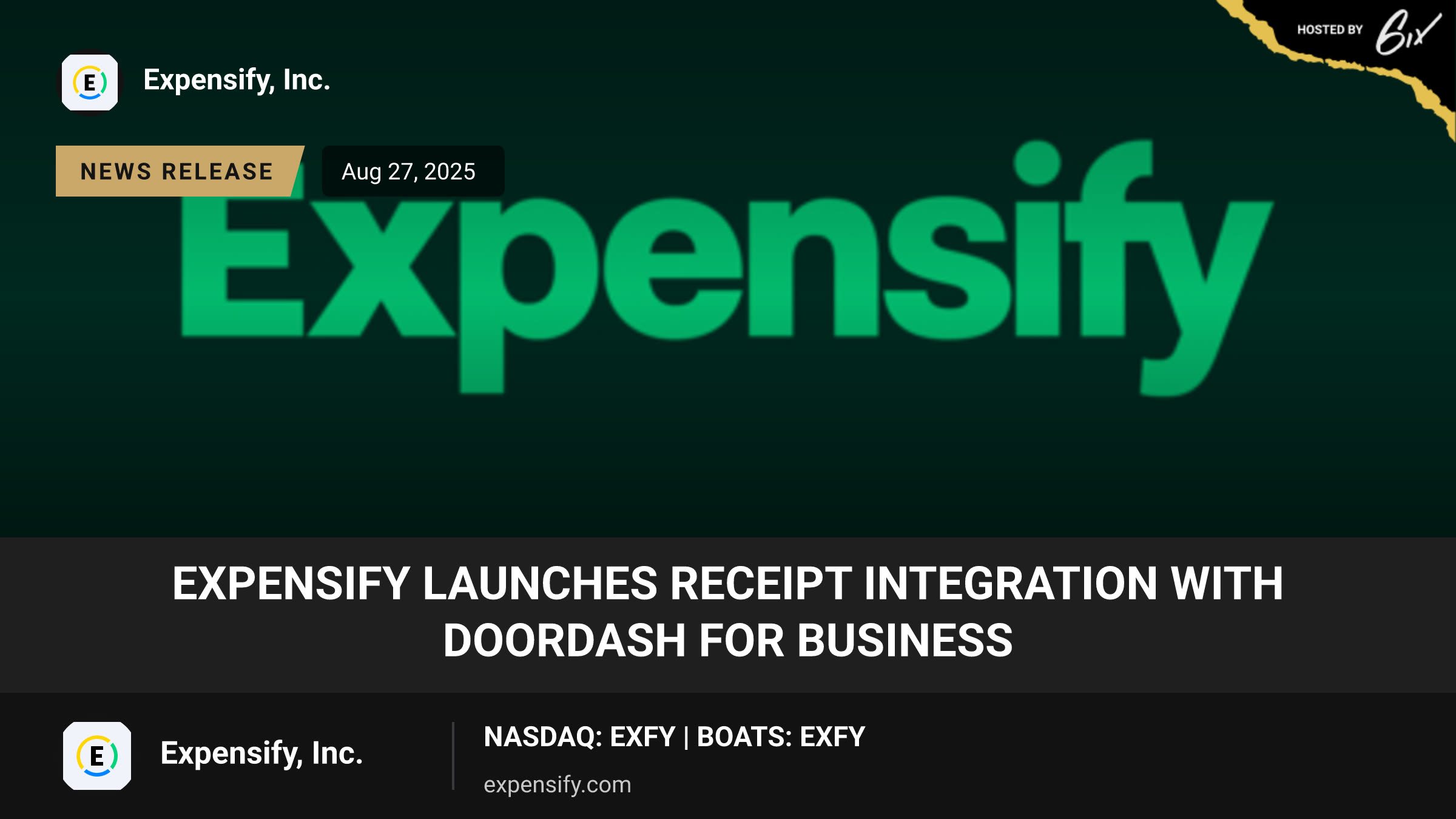 Expensify Launches Receipt Integration With DoorDash for Business