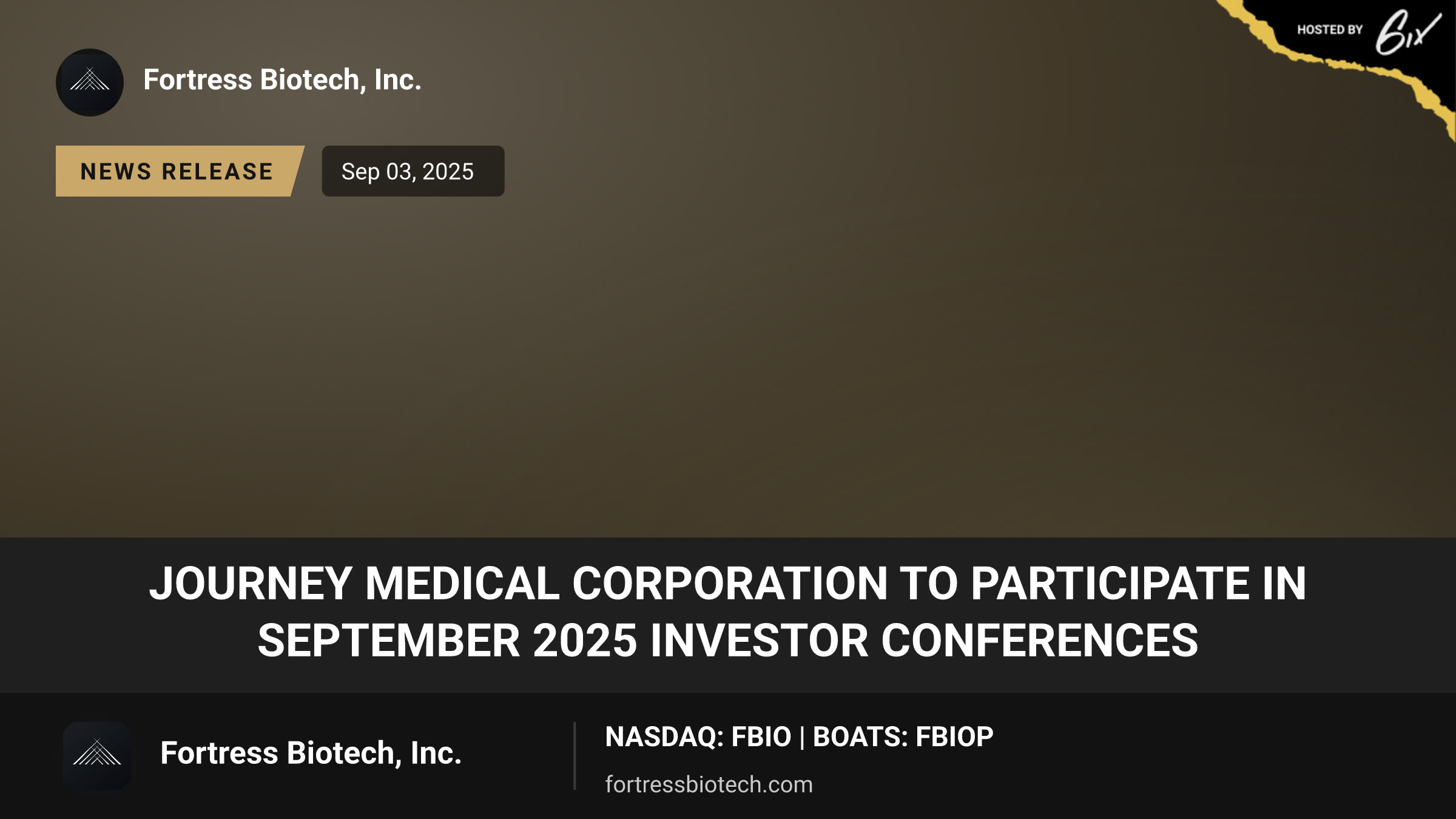 Journey Medical Corporation to Participate in September 2025 Investor Conferences