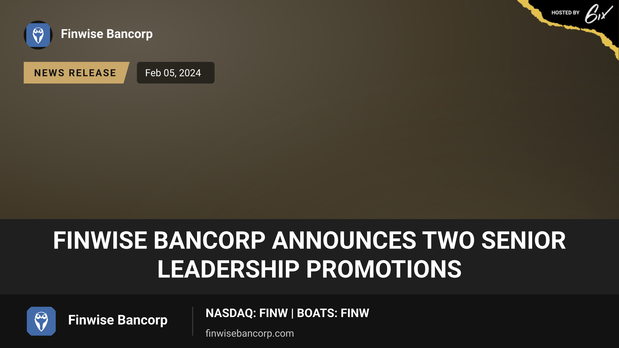 FinWise Bancorp Announces Two Senior Leadership Promotions