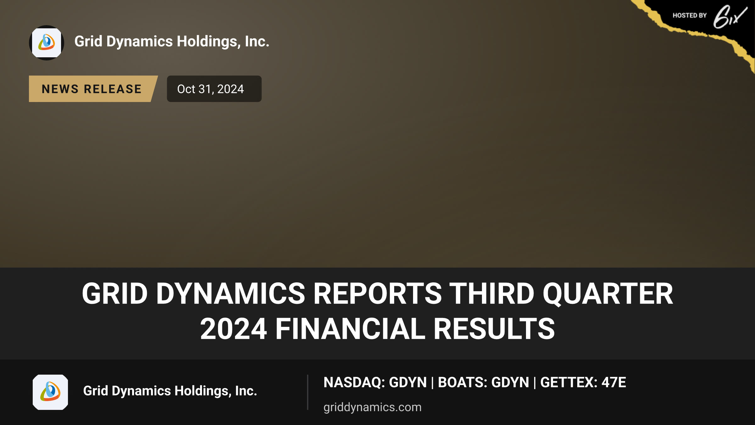 Grid Dynamics Reports Third Quarter 2024 Financial Results