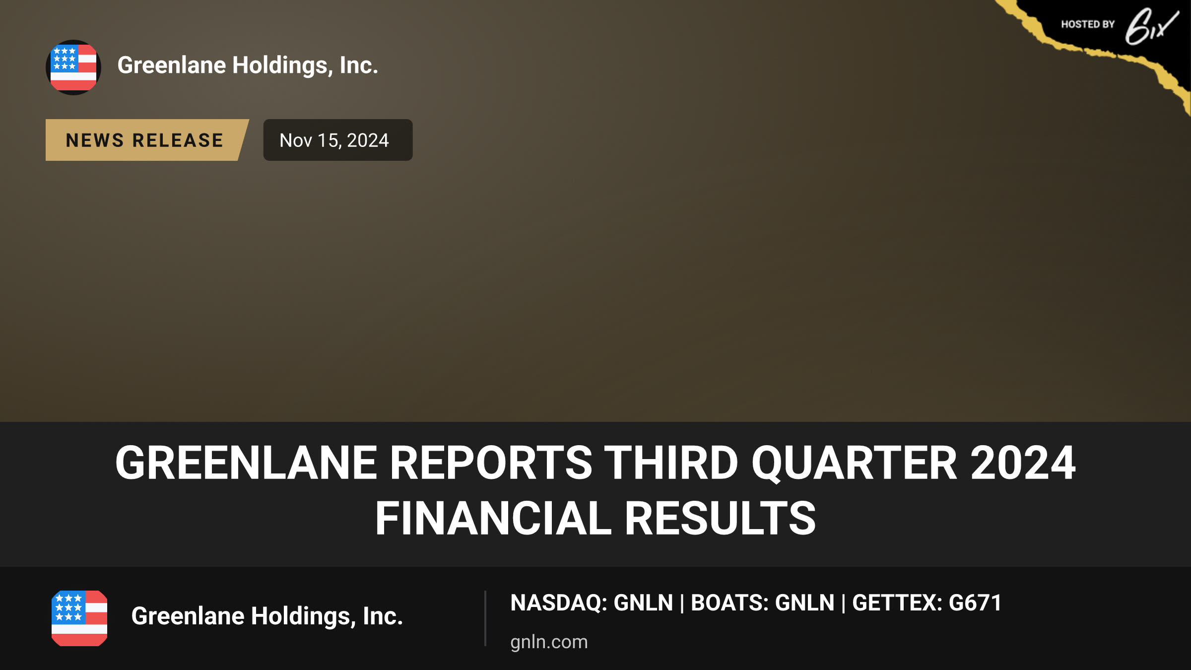 Greenlane Reports Third Quarter 2024 Financial Results