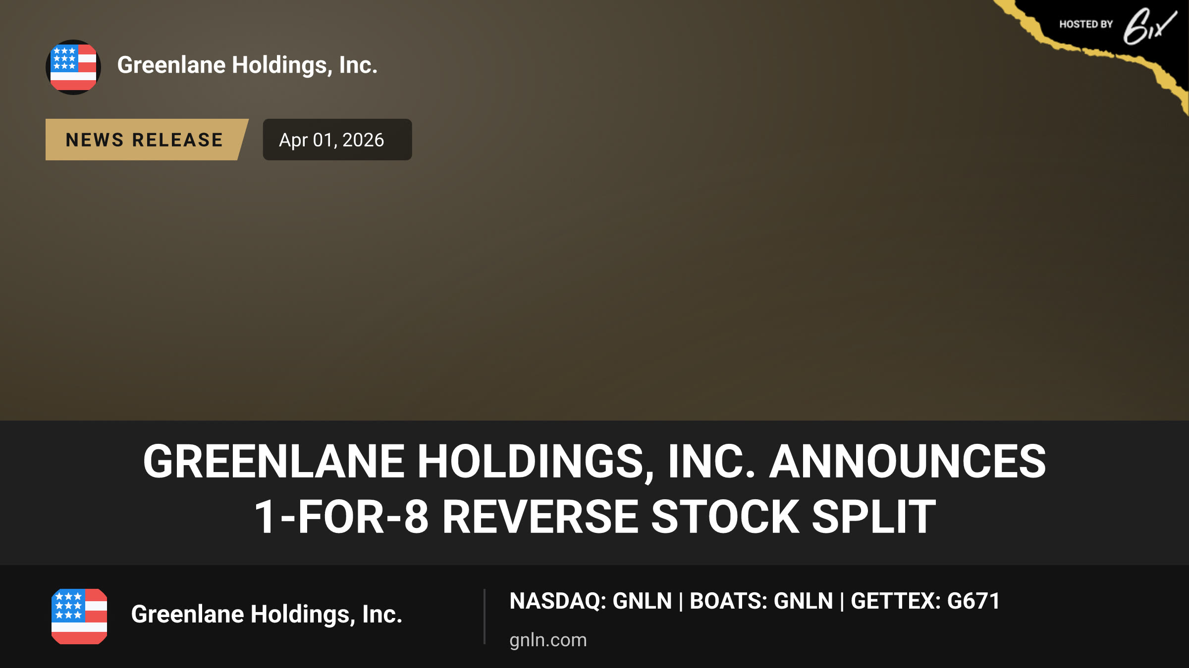 Greenlane Holdings, Inc. Announces 1-for-8 Reverse Stock Split