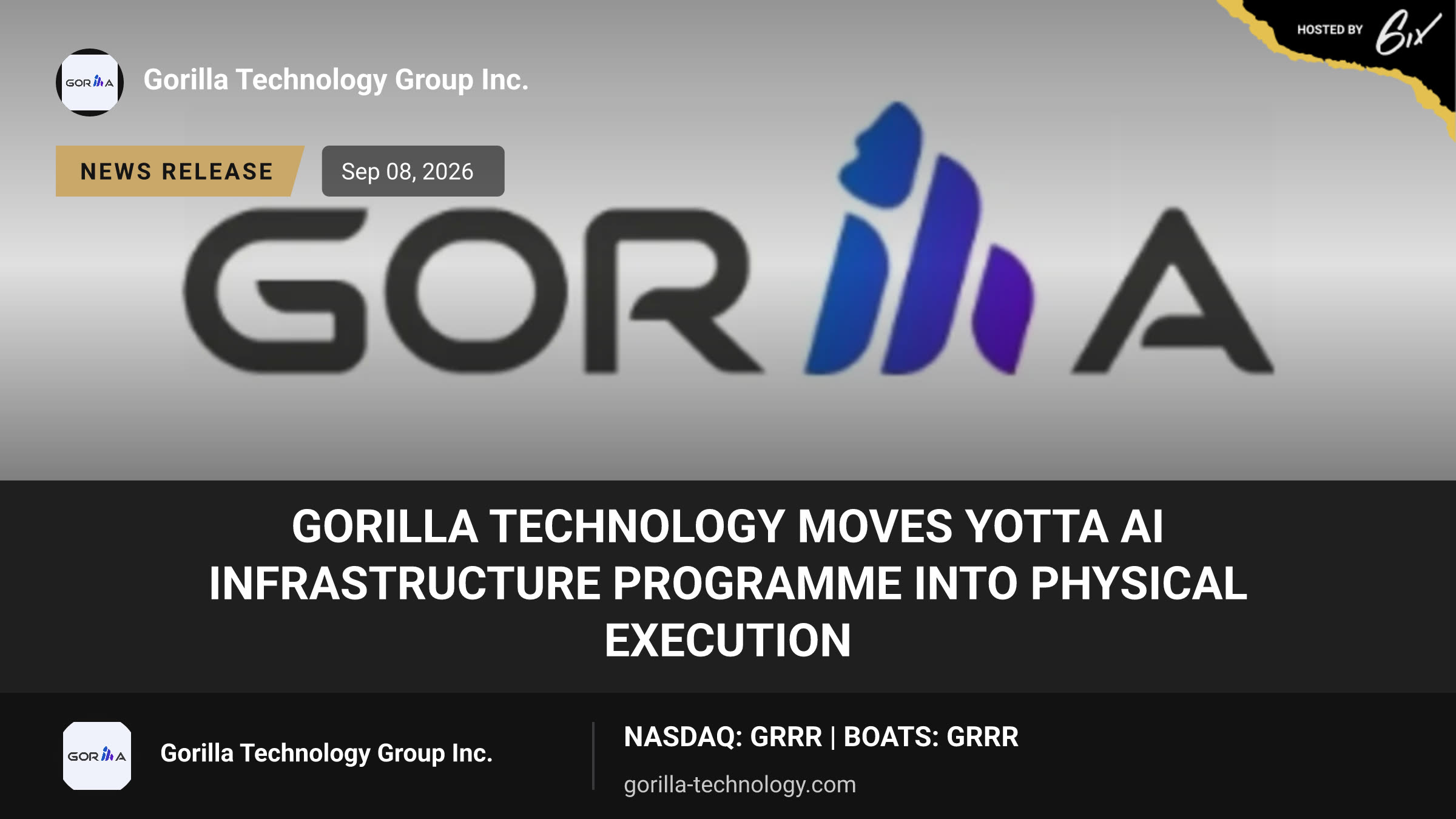 Gorilla Technology Moves Yotta AI Infrastructure Programme into Physical Execution