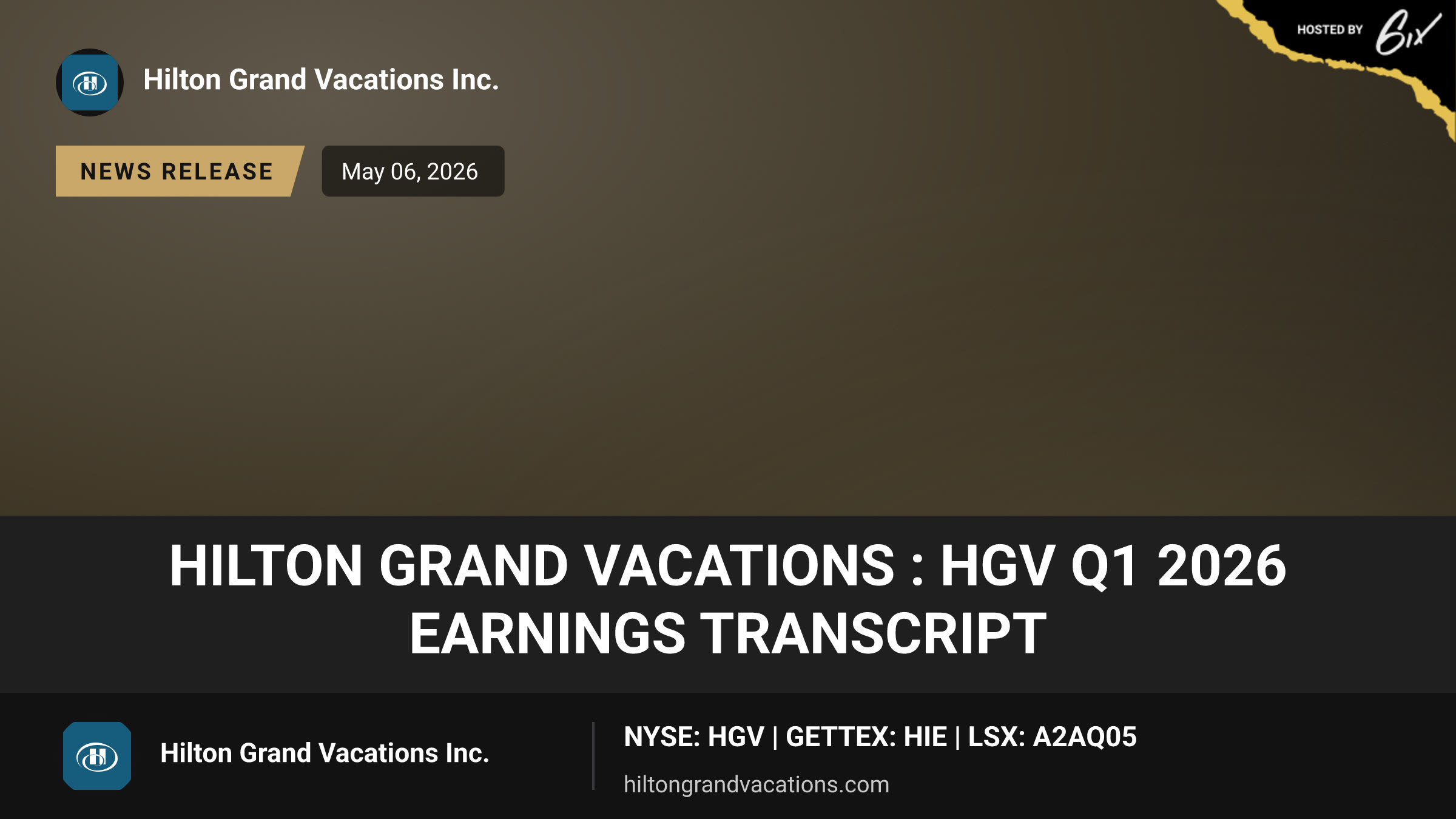 Hilton Grand Vacations : HGV Q1 2026 Earnings Transcript