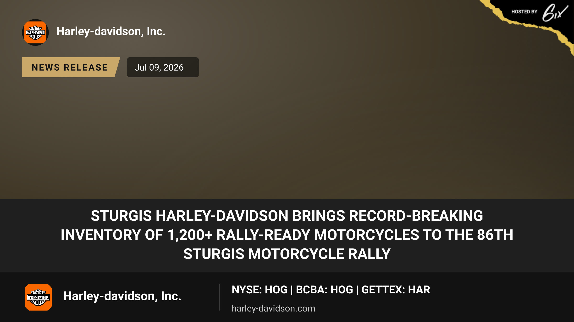 Sturgis Harley-Davidson Brings Record-Breaking Inventory of 1,200+ Rally-Ready Motorcycles to the 86th Sturgis Motorcycle Rally